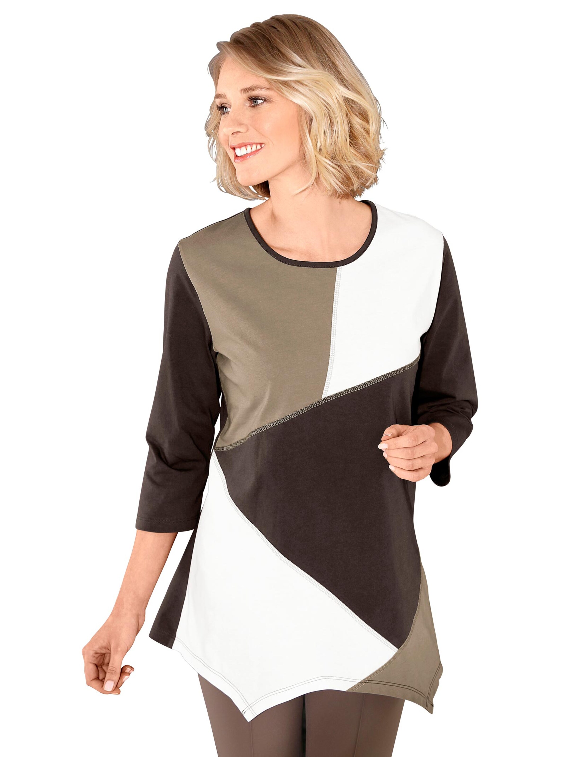 Shirttunika - schoko-ecru