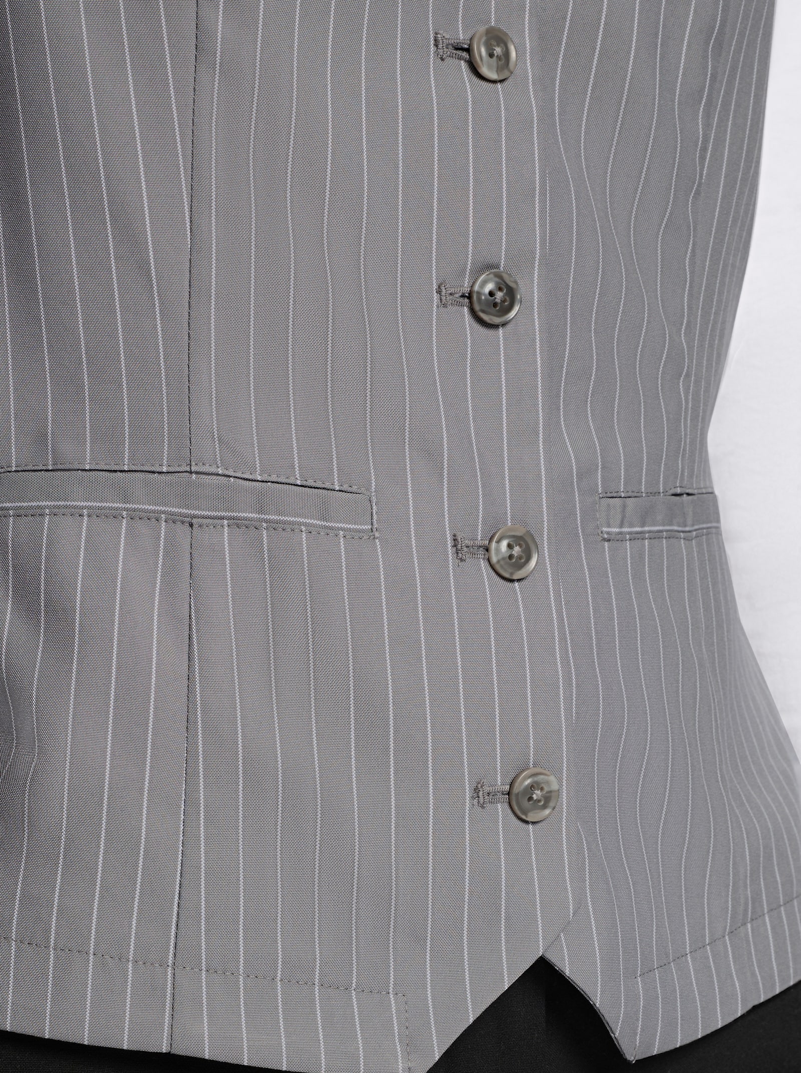 Weste im Nadelstreifen-Dessin - grau-ecru-gestreift