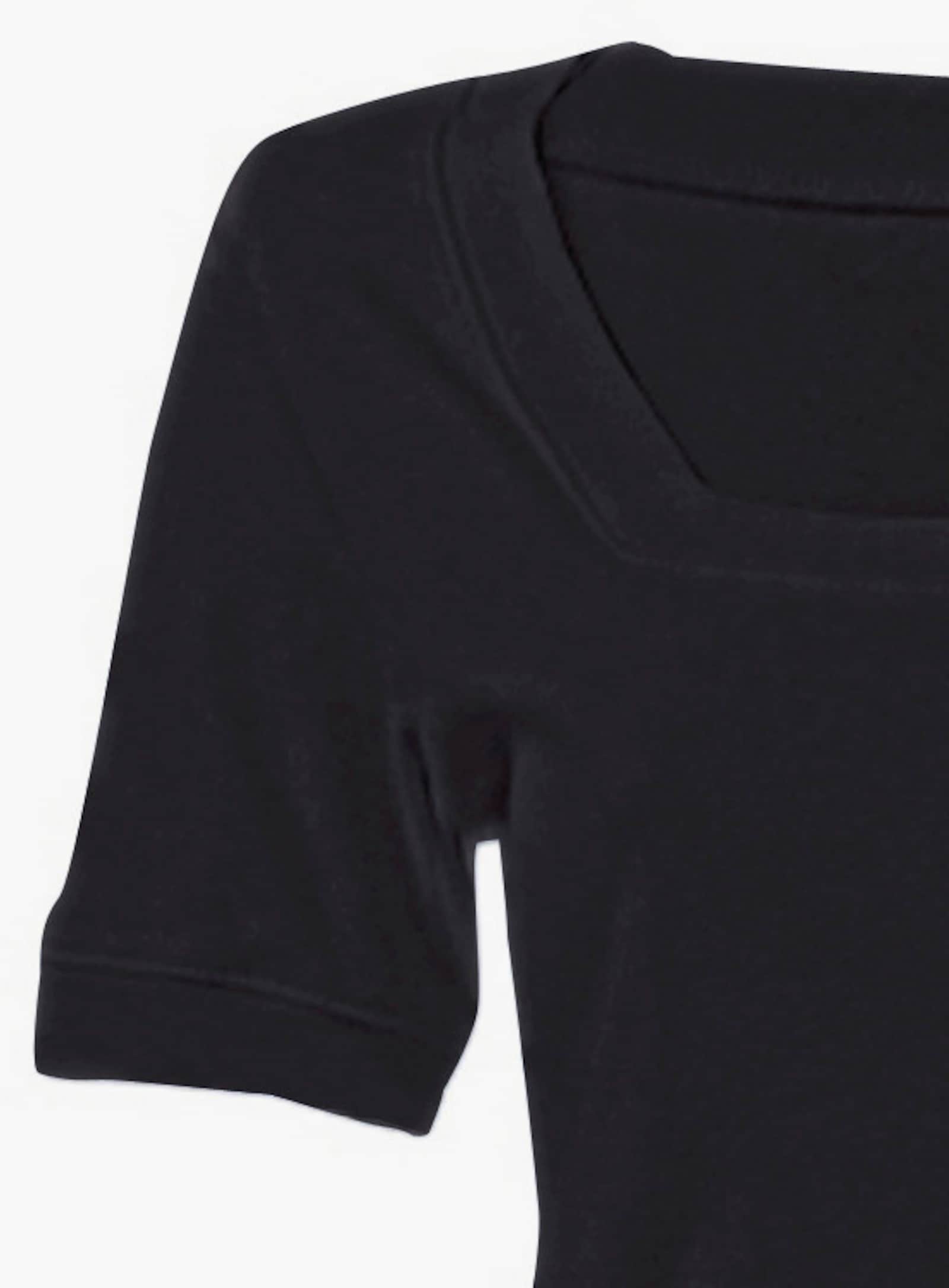 heine Shirt aus Rippenware - schwarz