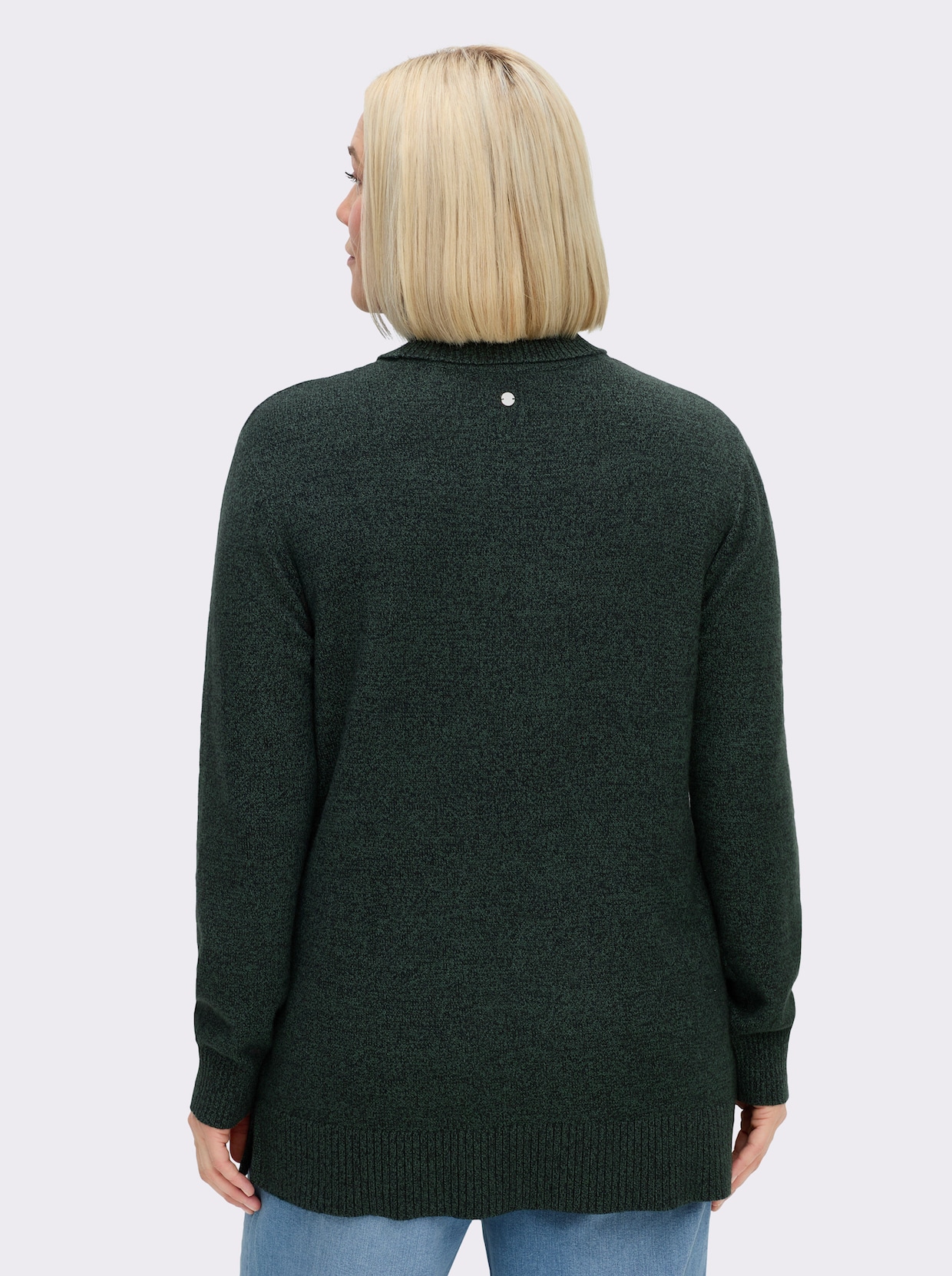 sheego Rollkragenpullover - moos-meliert