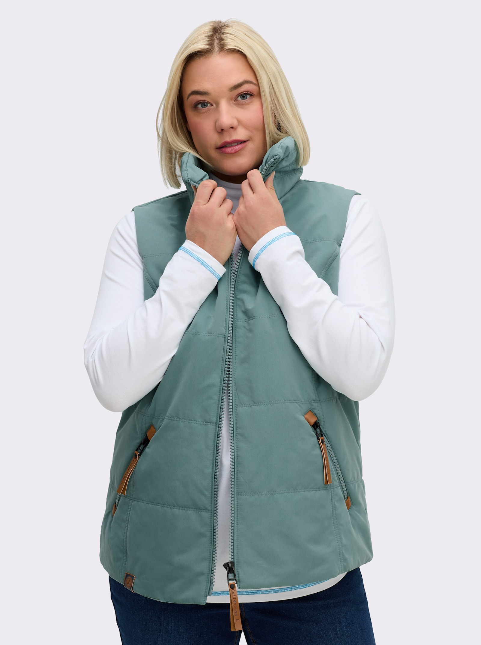 Steppweste in Microfaser-Qualität - jade