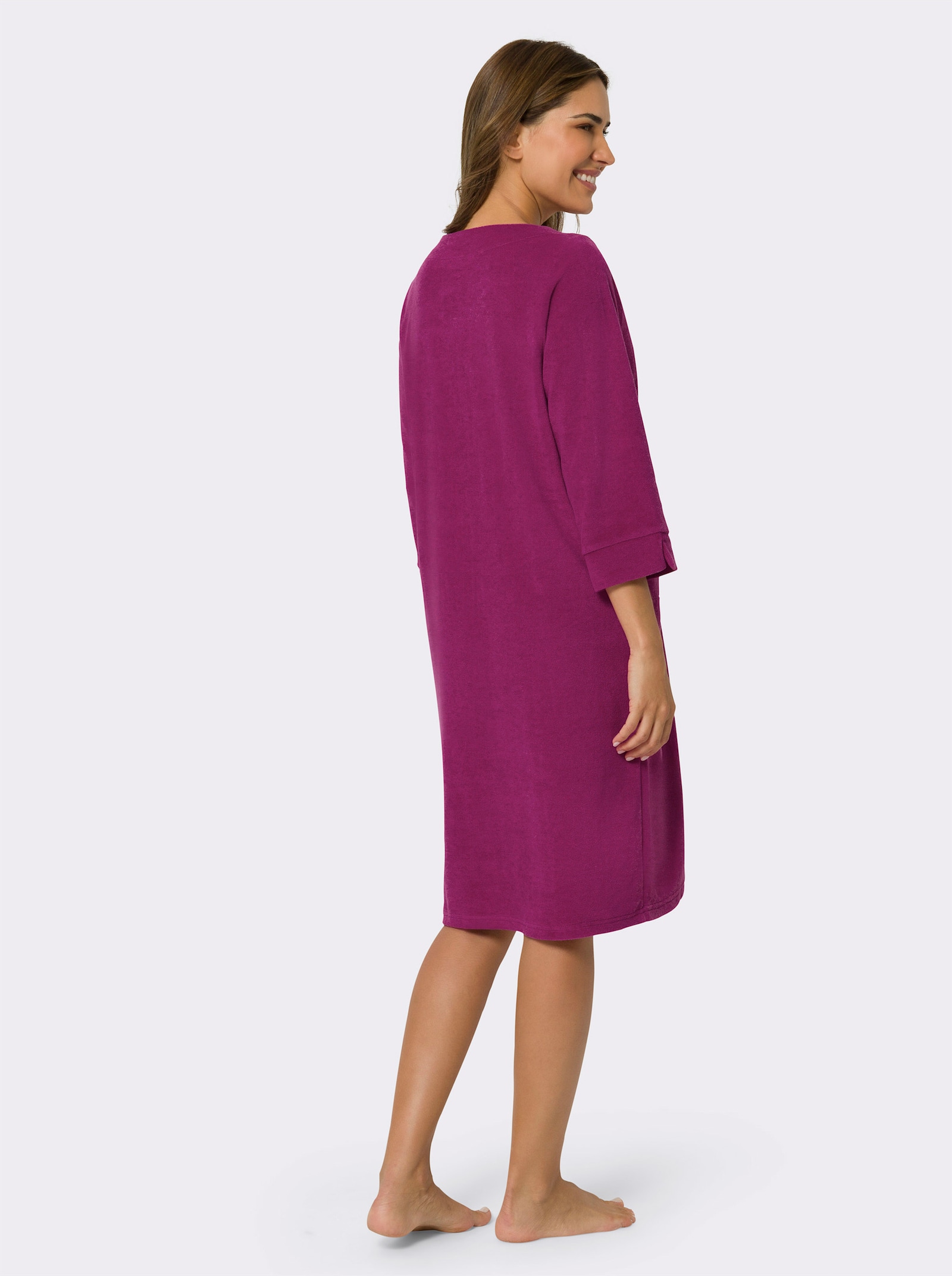 Župan, zipsom, jemné froté - purpurová