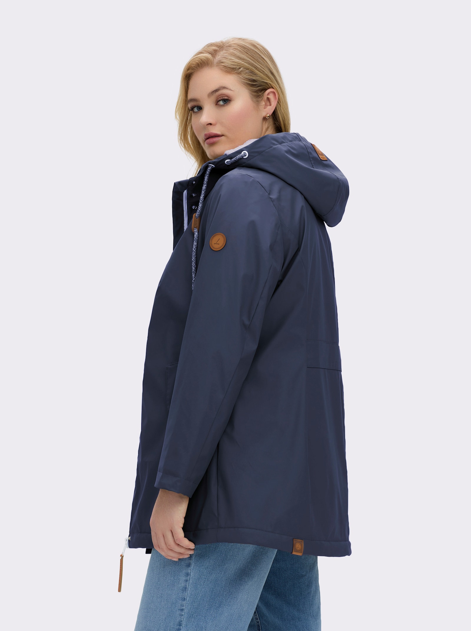 Jacke mit Teddy-Futter - marine