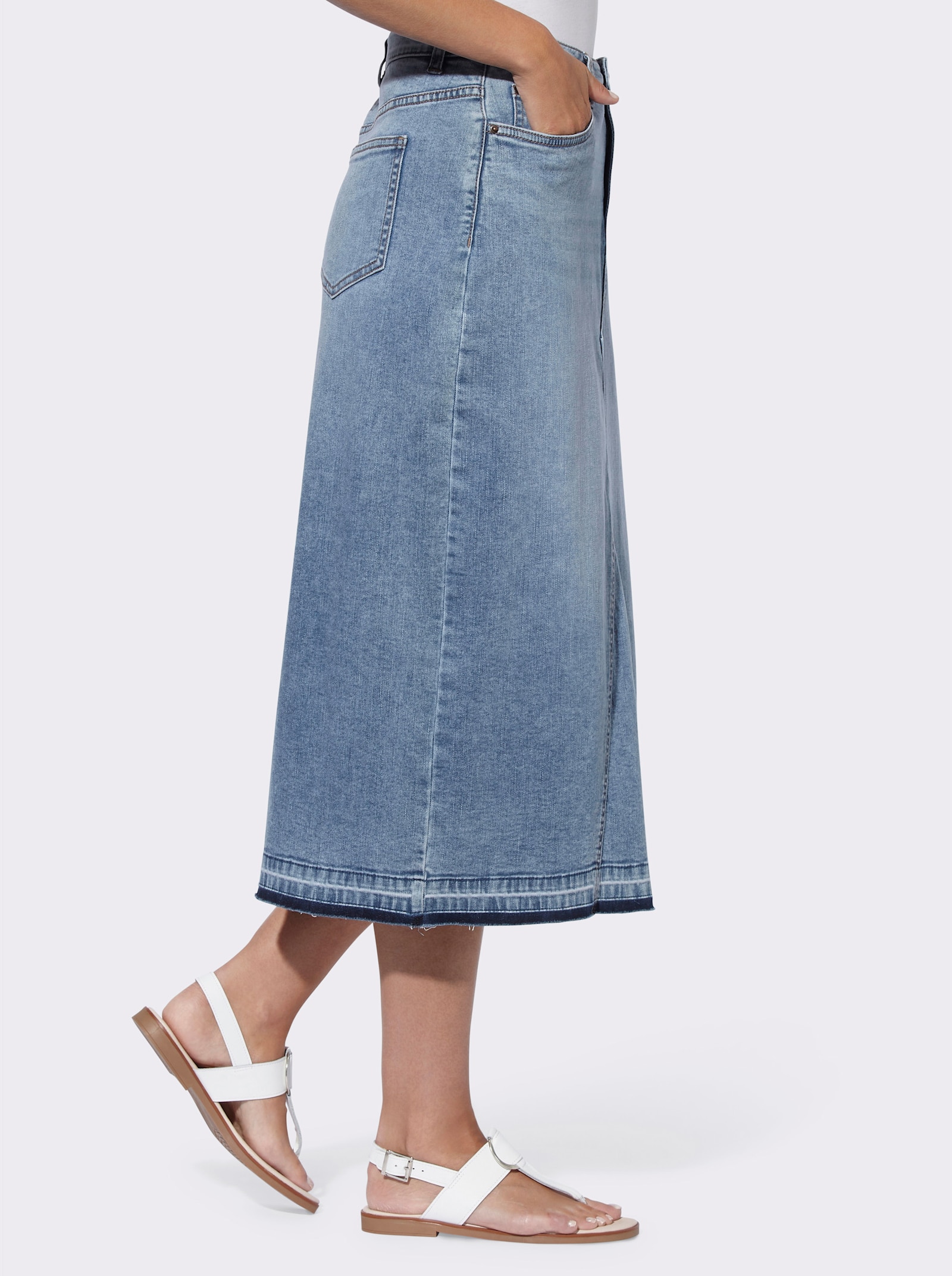 heine Jeansrock mit Gehschlitz - blue-bleached