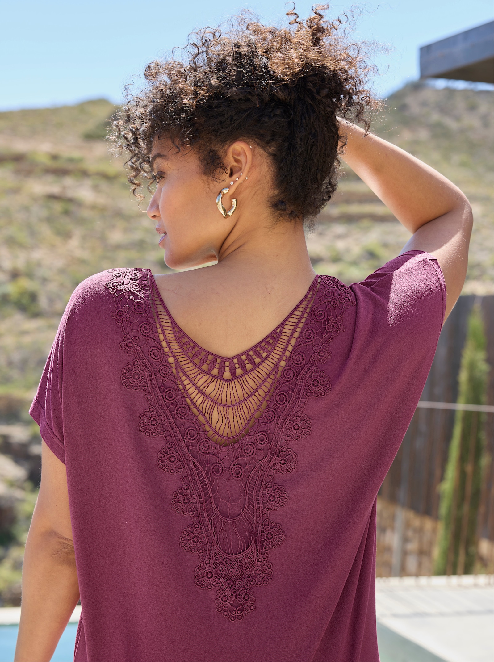 sheego Shirt - bordeaux