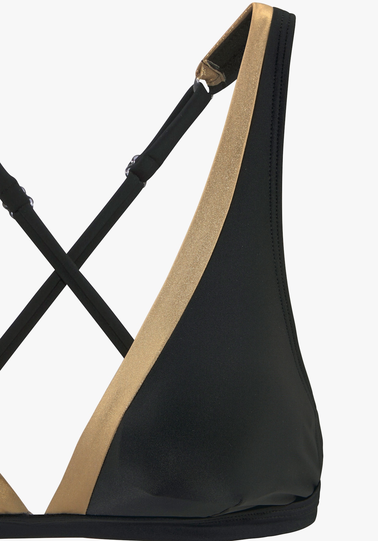LASCANA Triangel-Bikini-Top - schwarz-goldfarben
