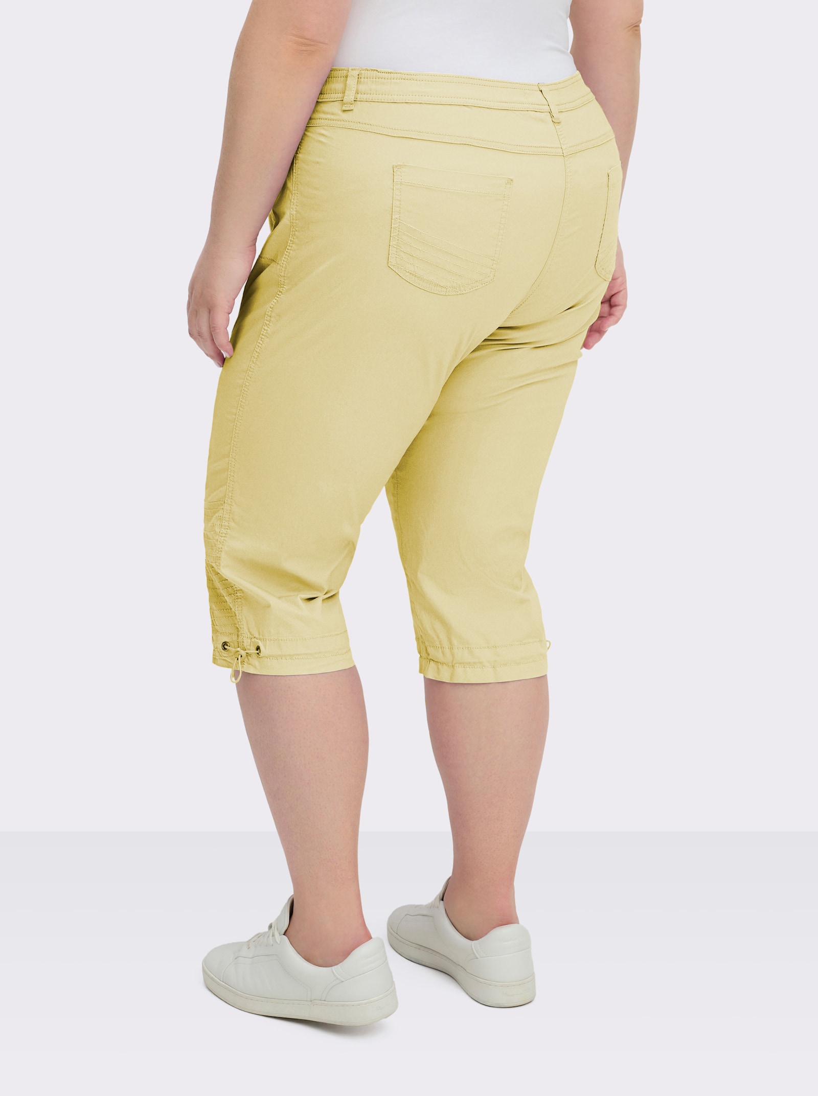 Caprihose mit Gummizug am Beinabschluss - gelb