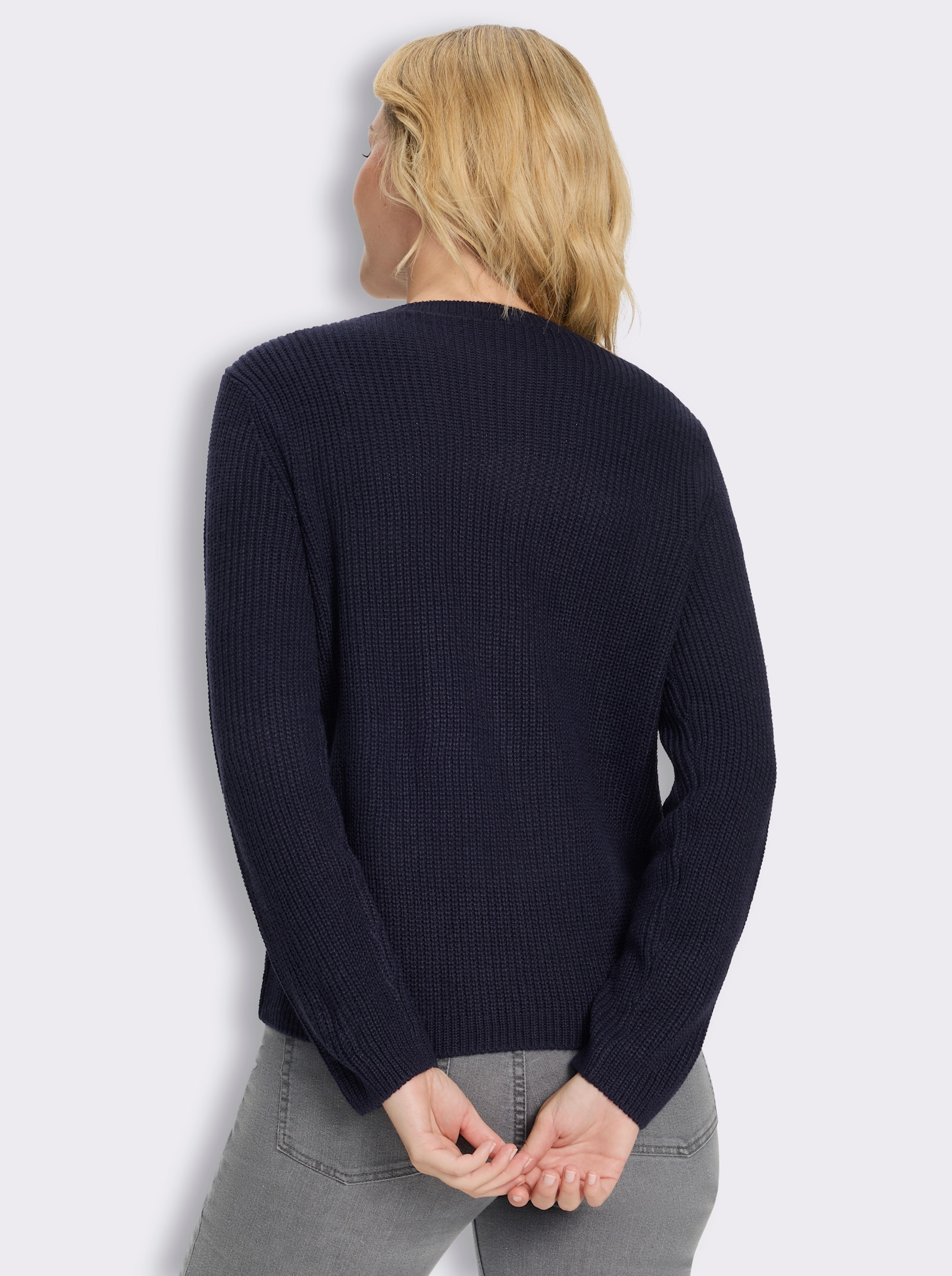 Strickjacke mit Reißverschluss - marine