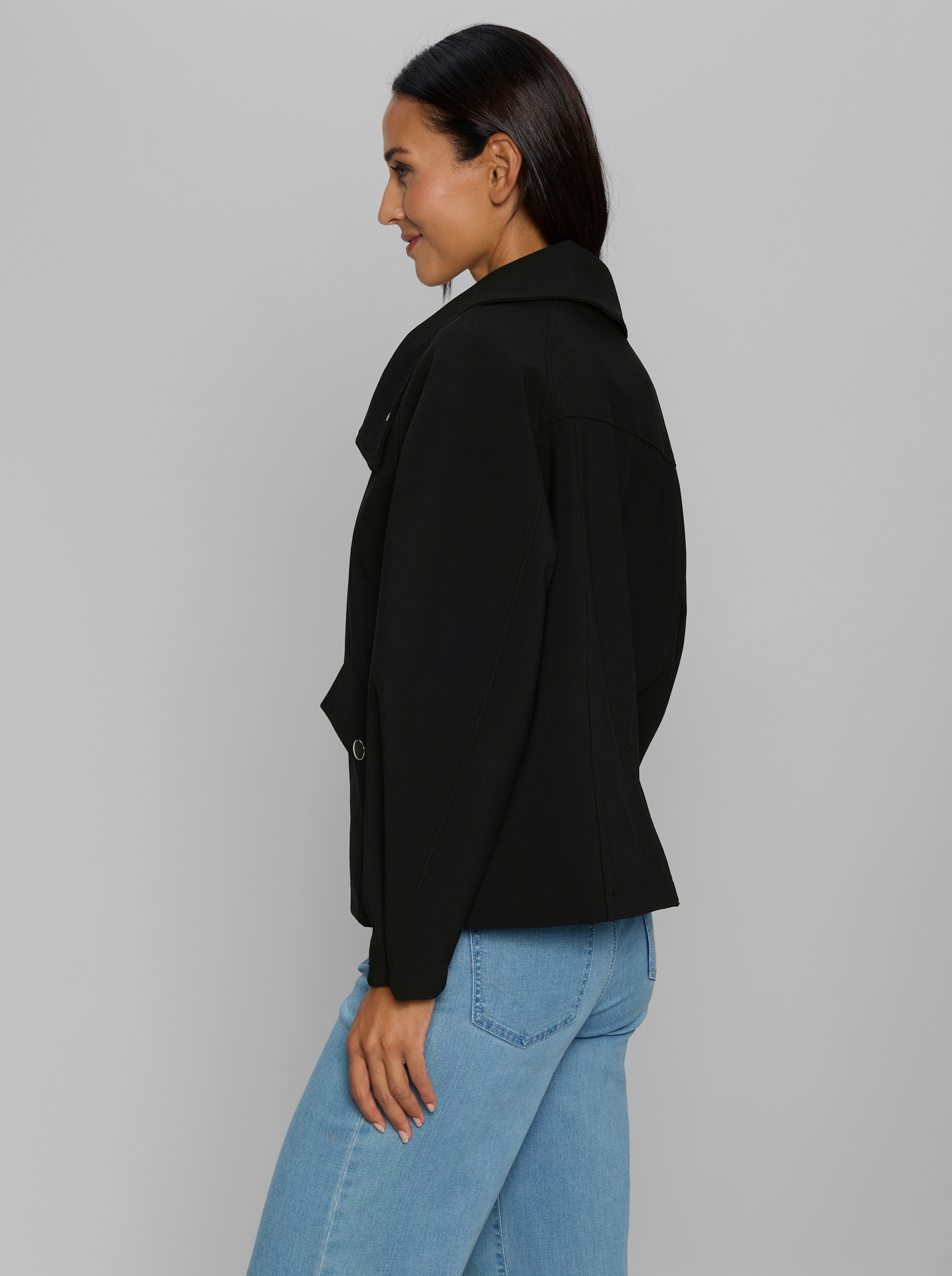 heine Übergangsjacke mit Umlegekragen - schwarz