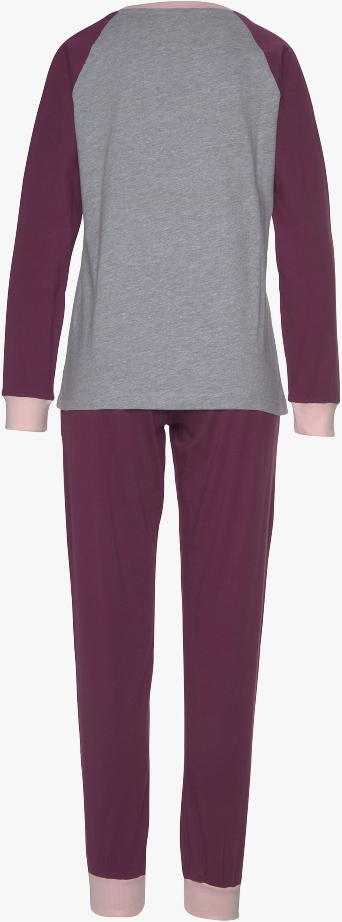 KangaROOS Pyjama - bordeaux-grau-meliert