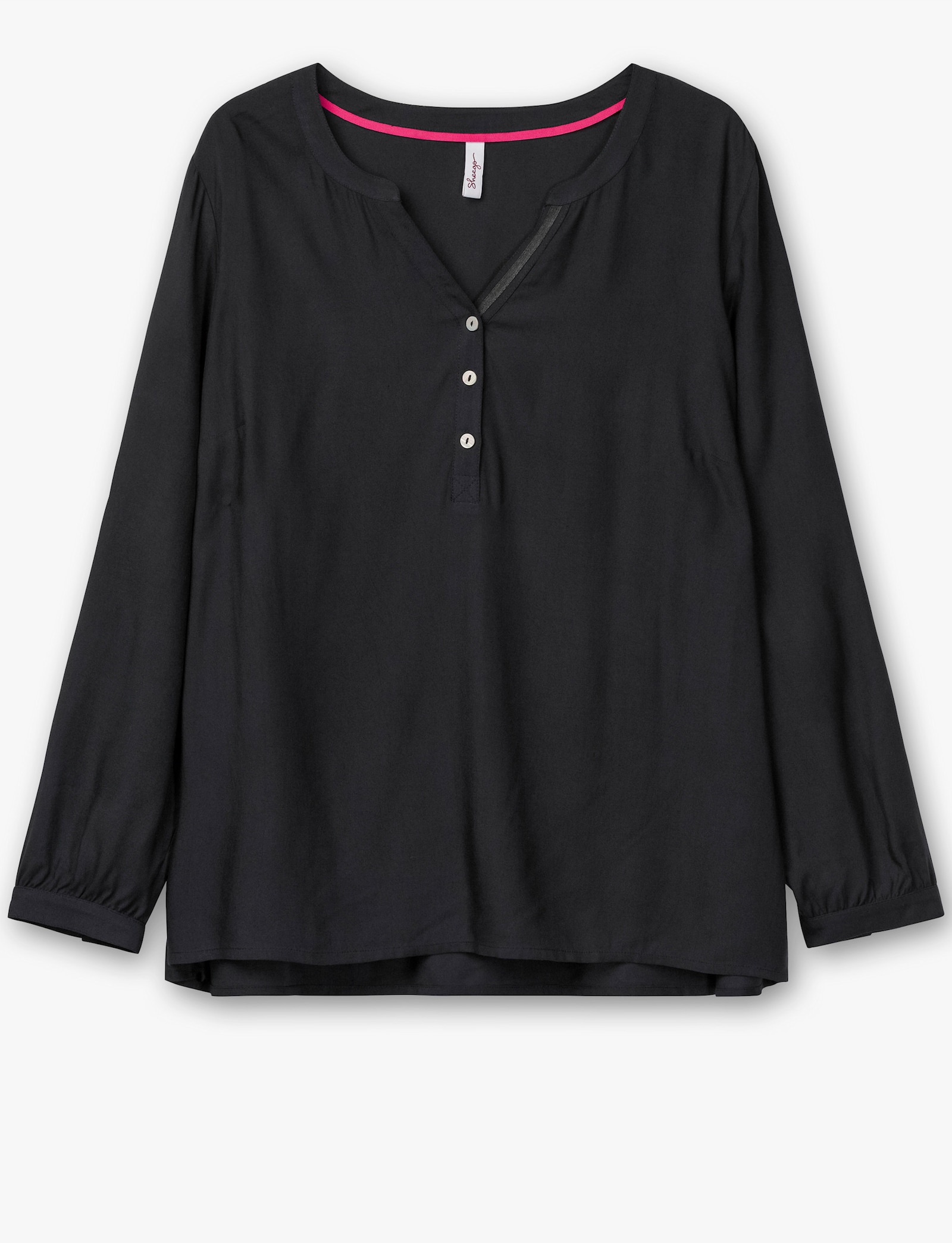 sheego Tunika im Doppelpack - schwarz + weiß-gemustert