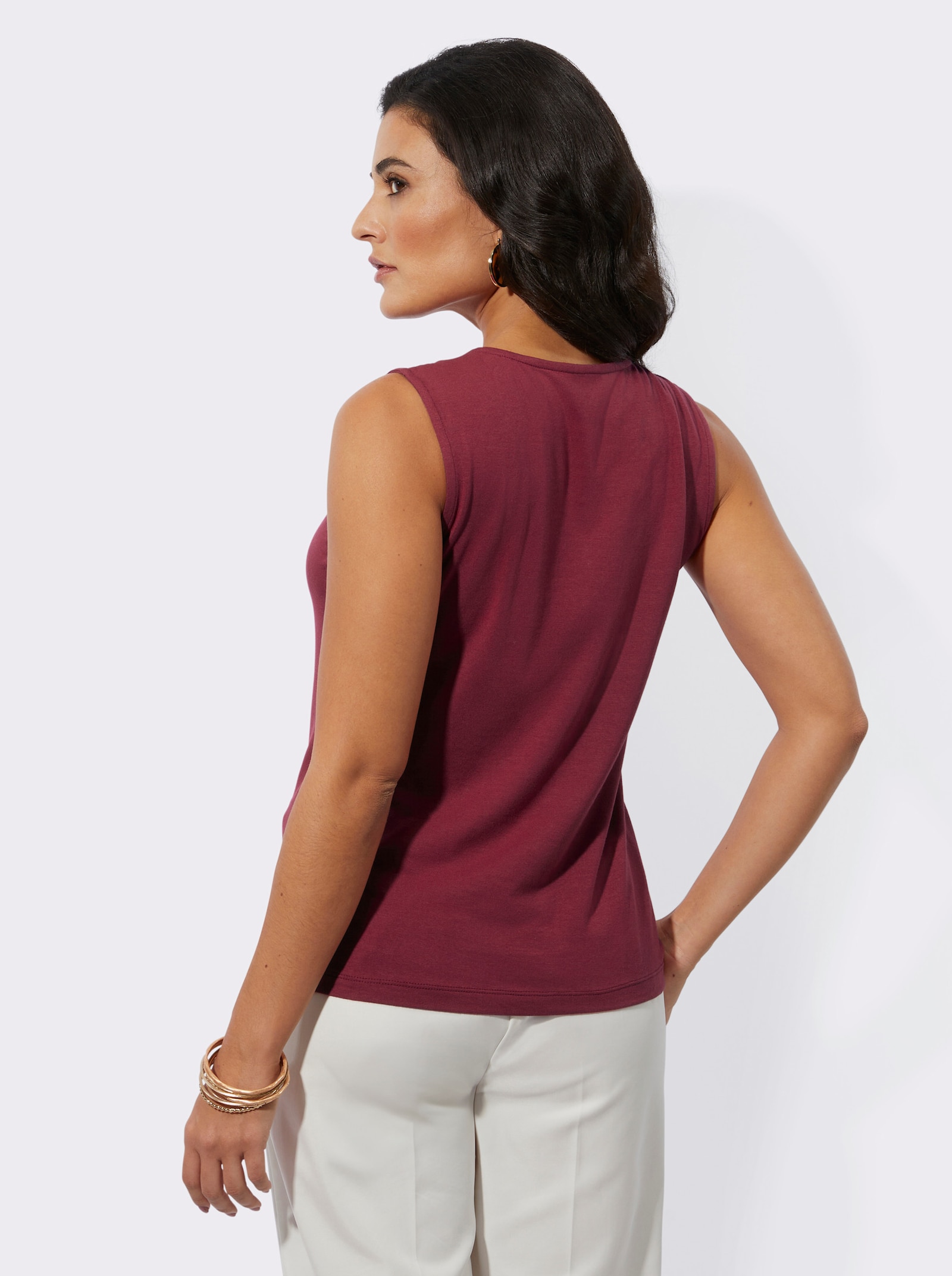 Spitzentop in weicher Modal-Qualität - kirsche