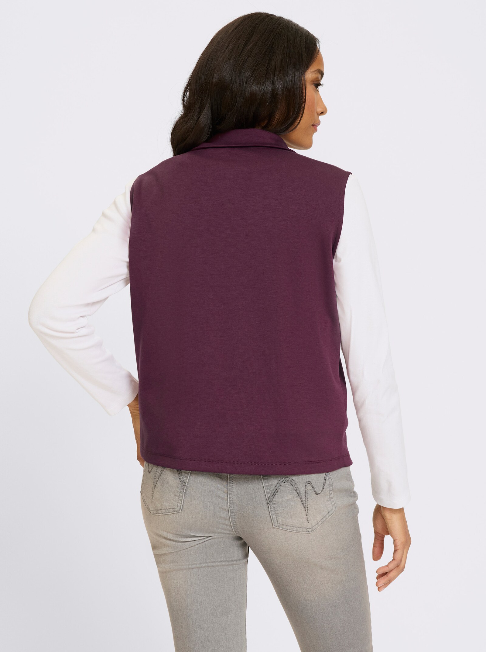 heine Shirt mit Reißverschluss - burgund