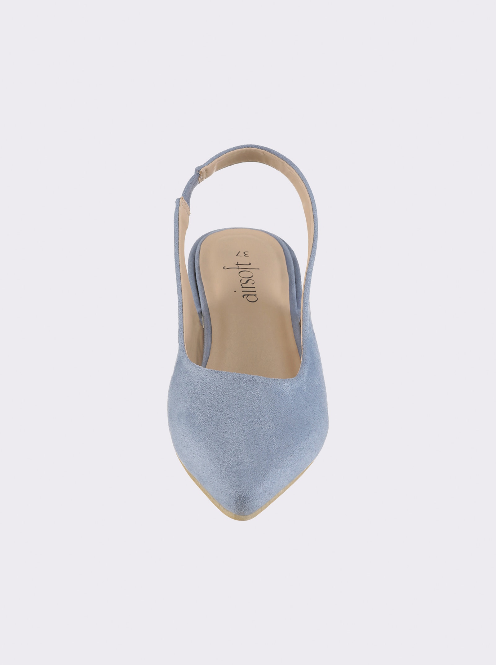 Slingbackpumps med resårband - ljusblå