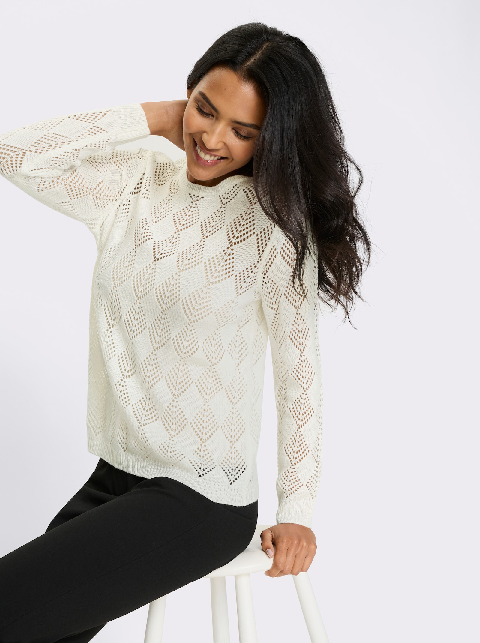 Ažúrový pulóver, pepito - svetlobéžová