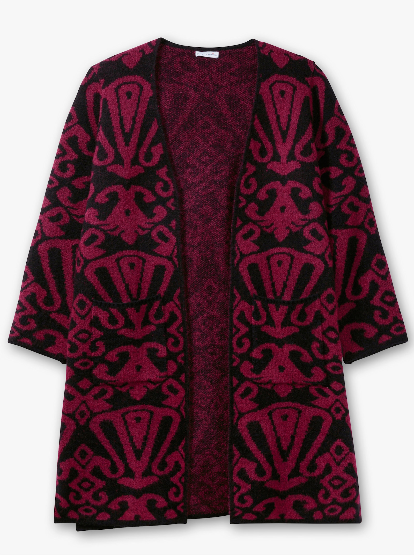 sheego by Joe Browns Veste en tricot longue avec motif jacquard - noir à motifs