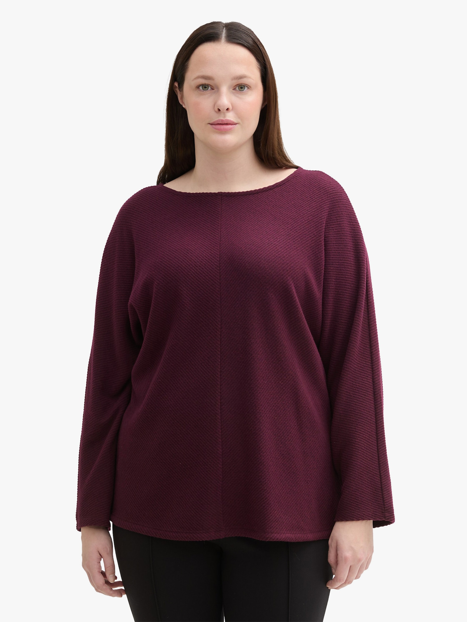Fledermausshirt - black berry melange