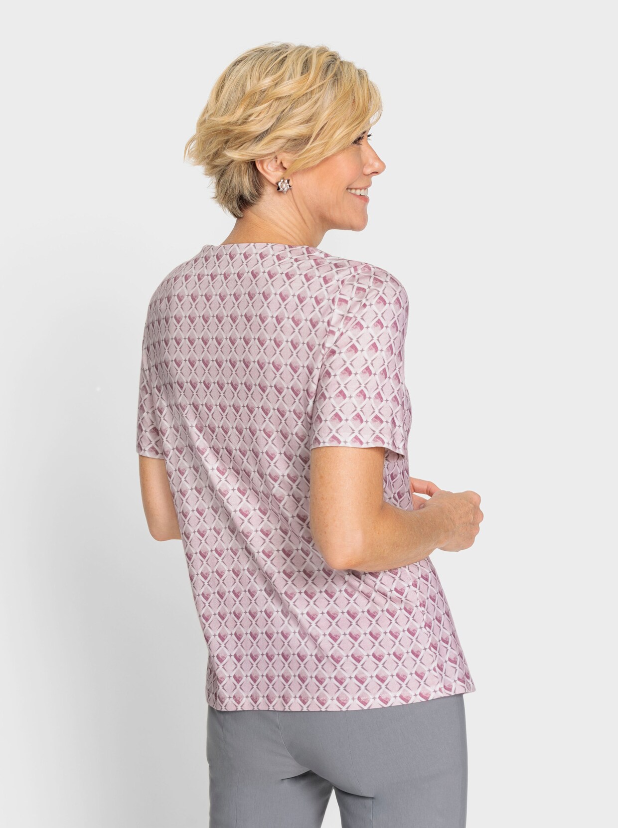 Shirt - violett-rosé-bedruckt