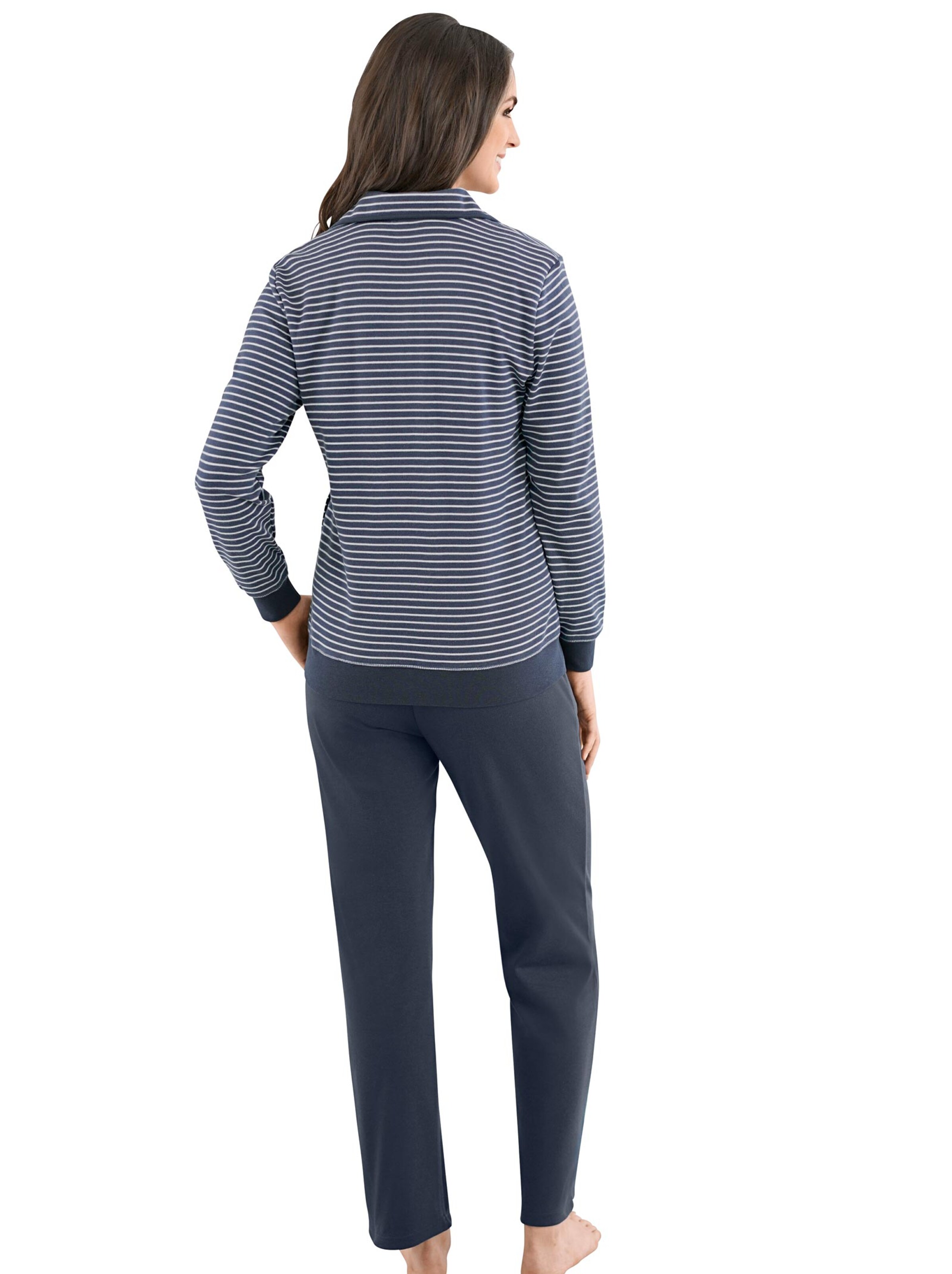 Hausanzug - marine-gestreift