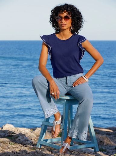 heine Shirt mit Flügelärmeln - marine