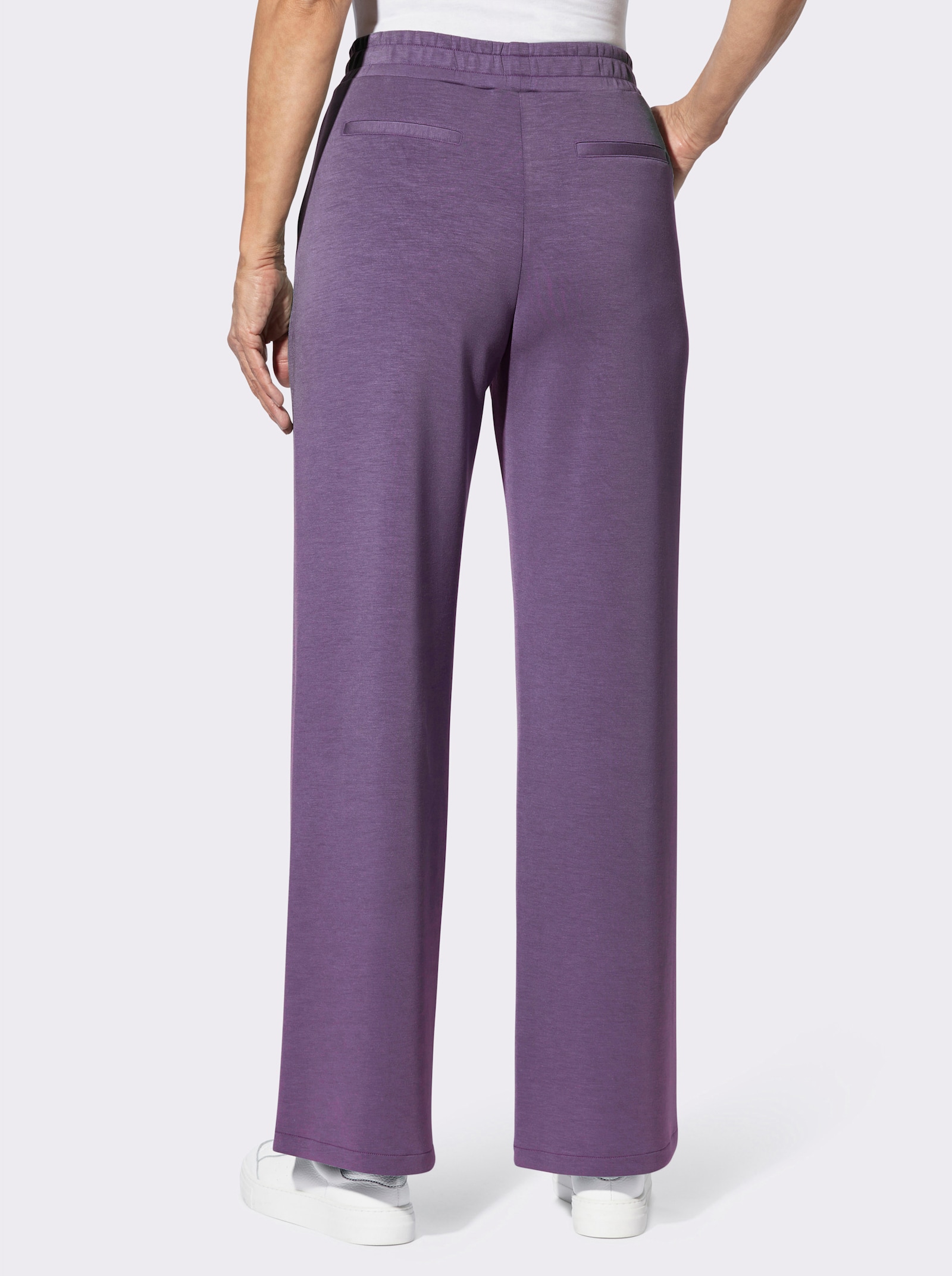 Broek van soepel vallende jersey - vijg