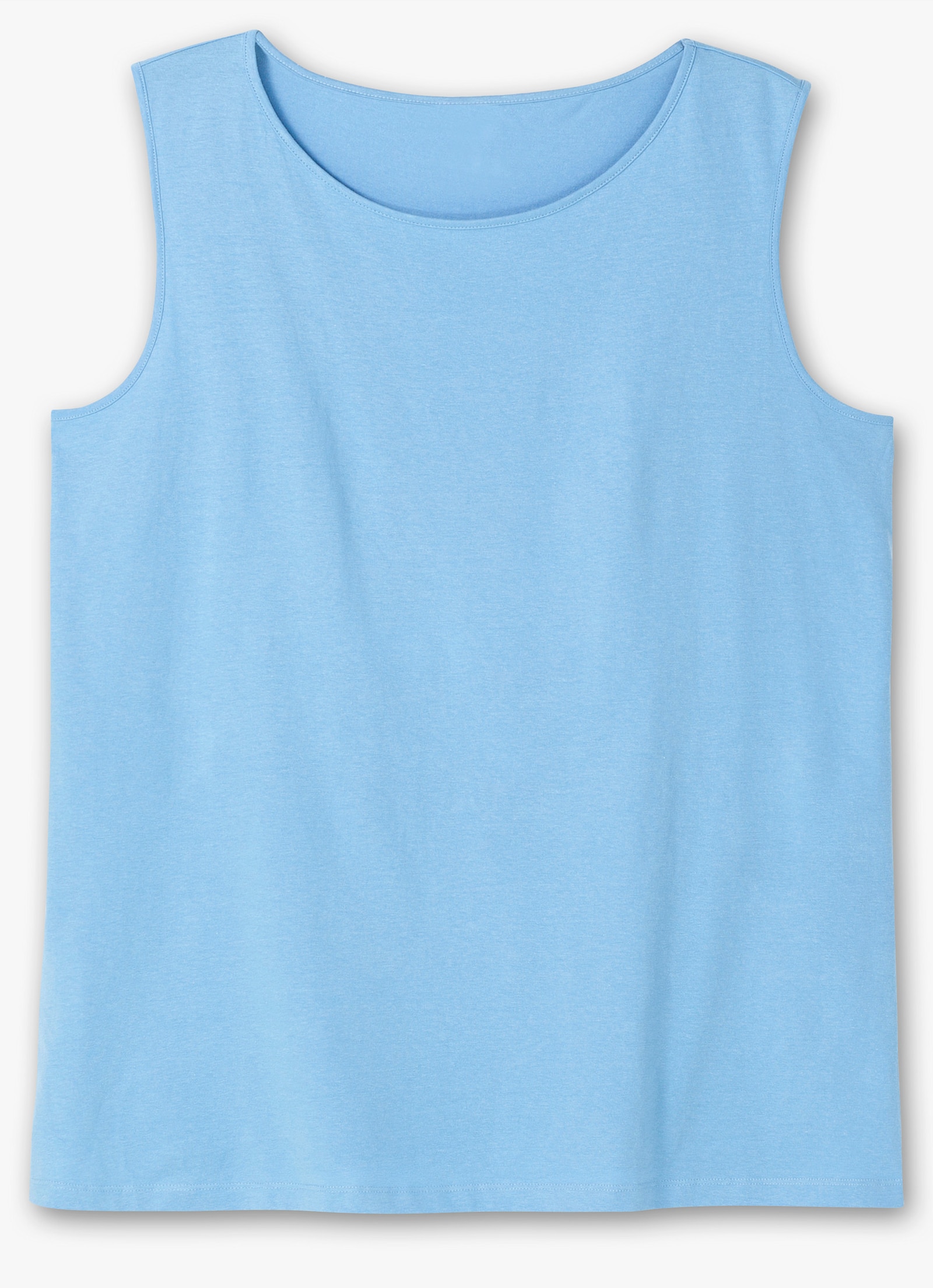 Longtop mit Seitenschlitzen - himmelblau