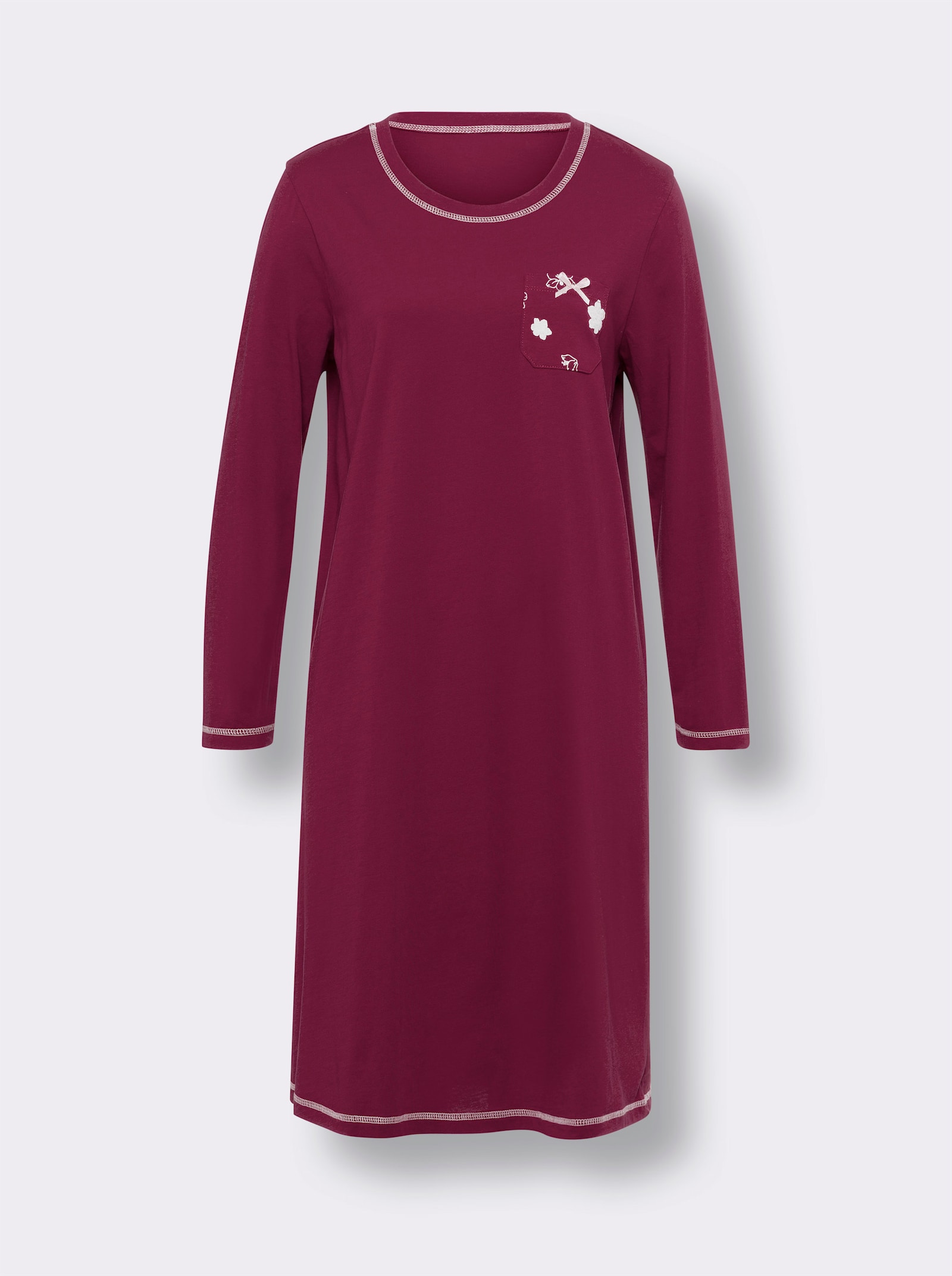 Nachthemden mit Kontrast-Akzenten, im Doppelpack - malve + malve-bedruckt