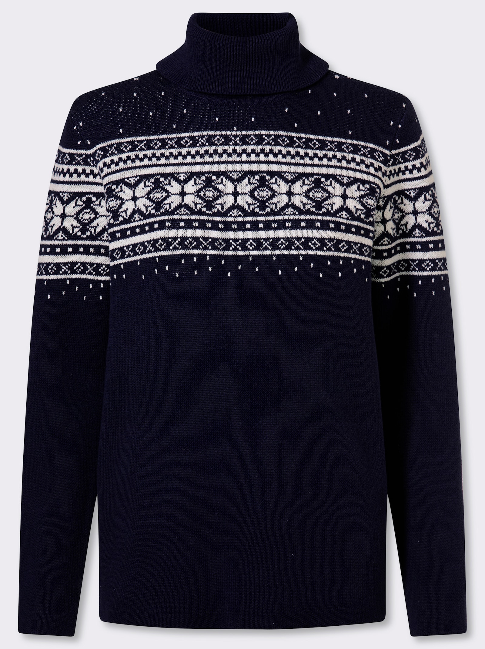heine Jacquard-Pullover mit Norweger-Muster - marine-ecru-gemustert
