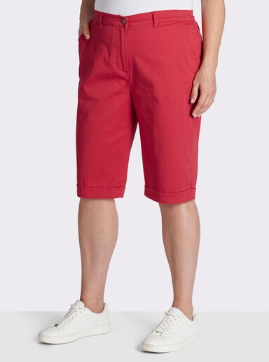 Jeansbermudas mit Dehnbund hinten - rot