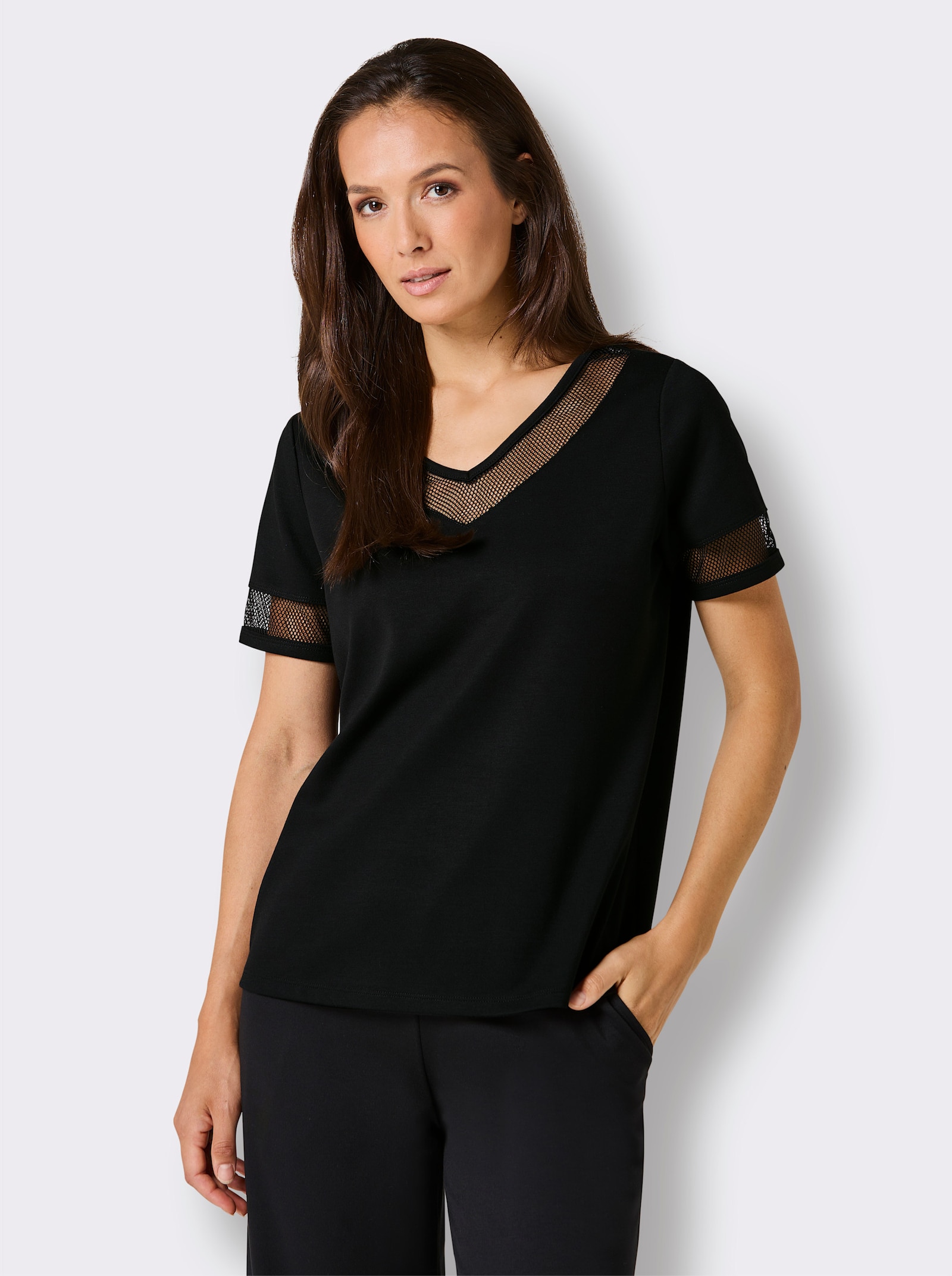 CREATION L PREMIUM Modal-Mix-Shirt - schwarz