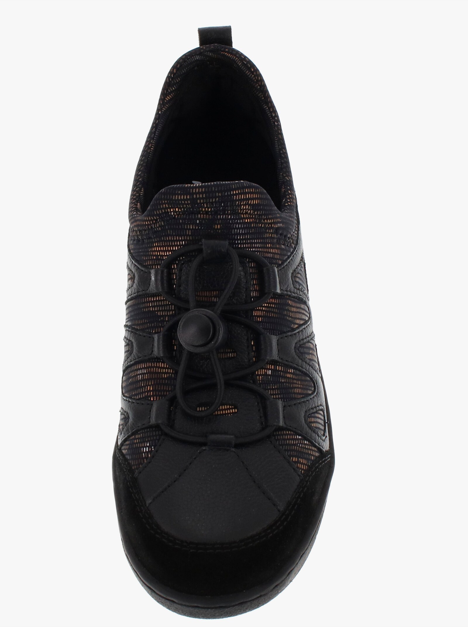 Naturläufer Slipper mit Stretch-Einsatz - schwarz