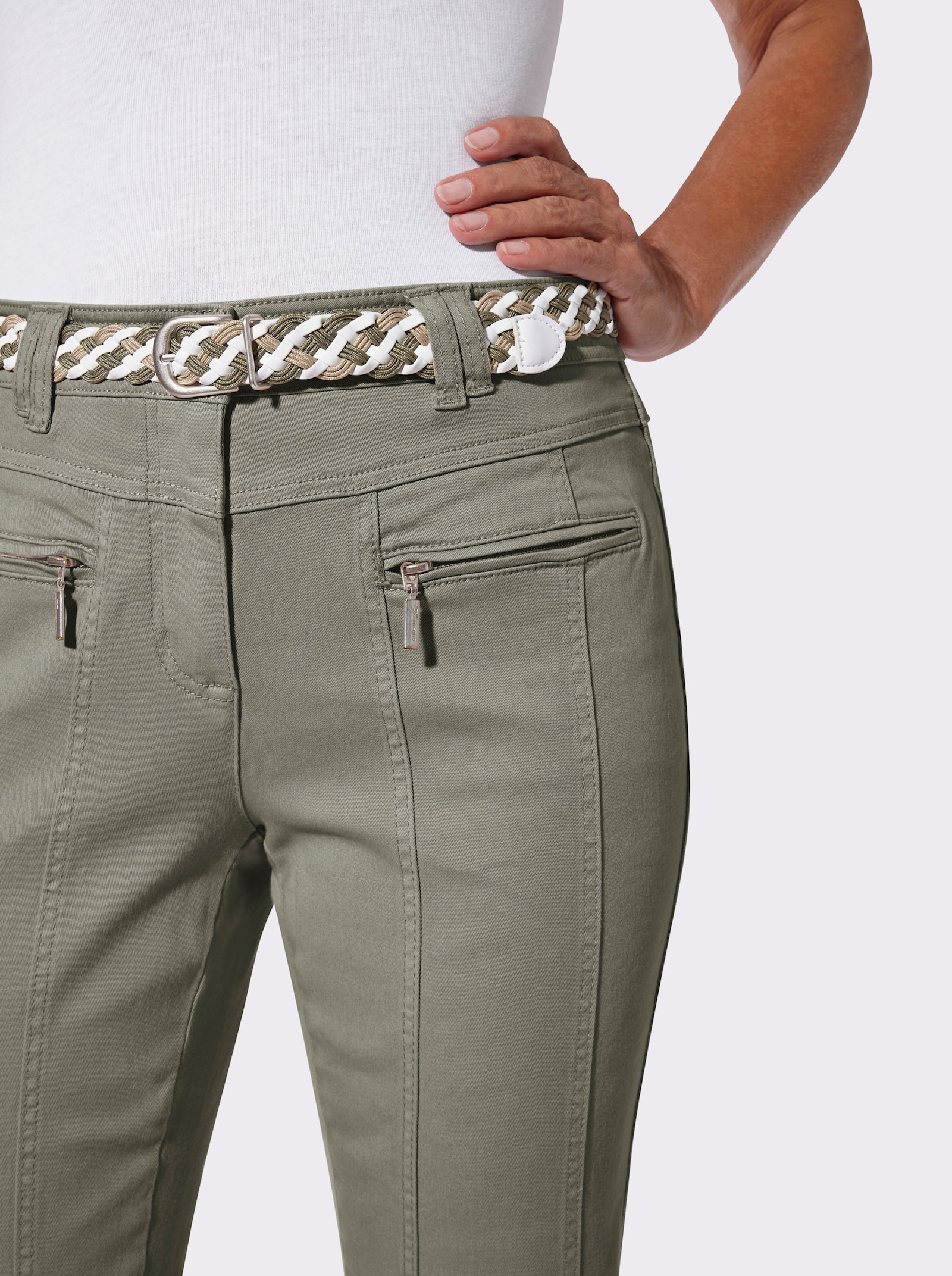 Hose in Baumwoll-Stretch-Qualität - khaki