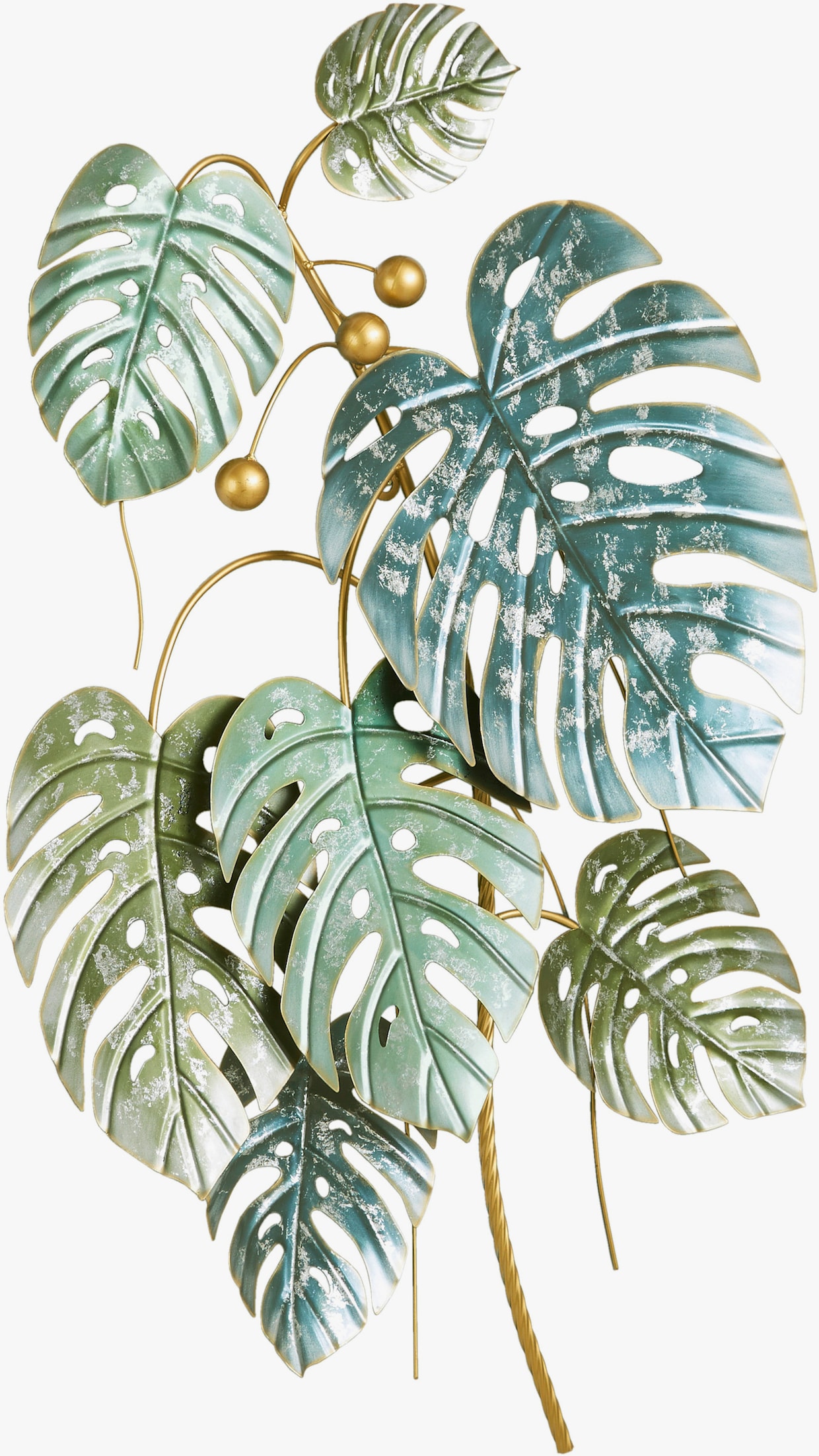 heine home Wanddecoratie bladeren - groen/goudkleur