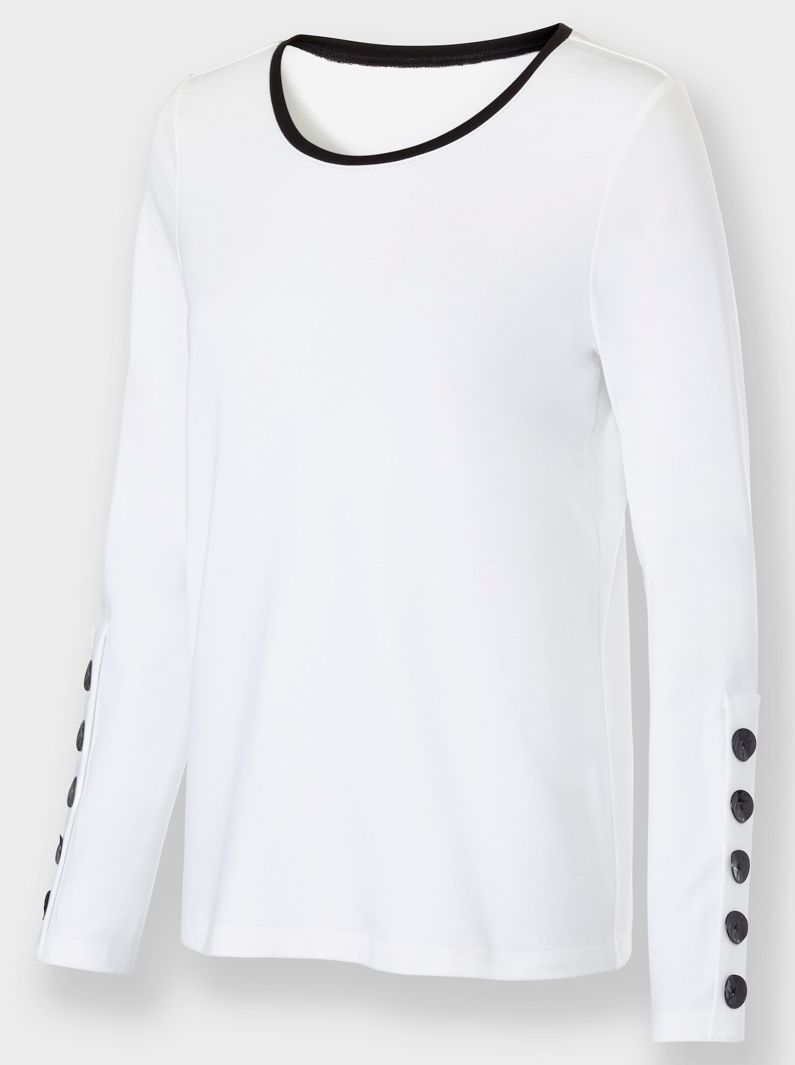 Langarmshirt in Interlock-Qualität - weiß