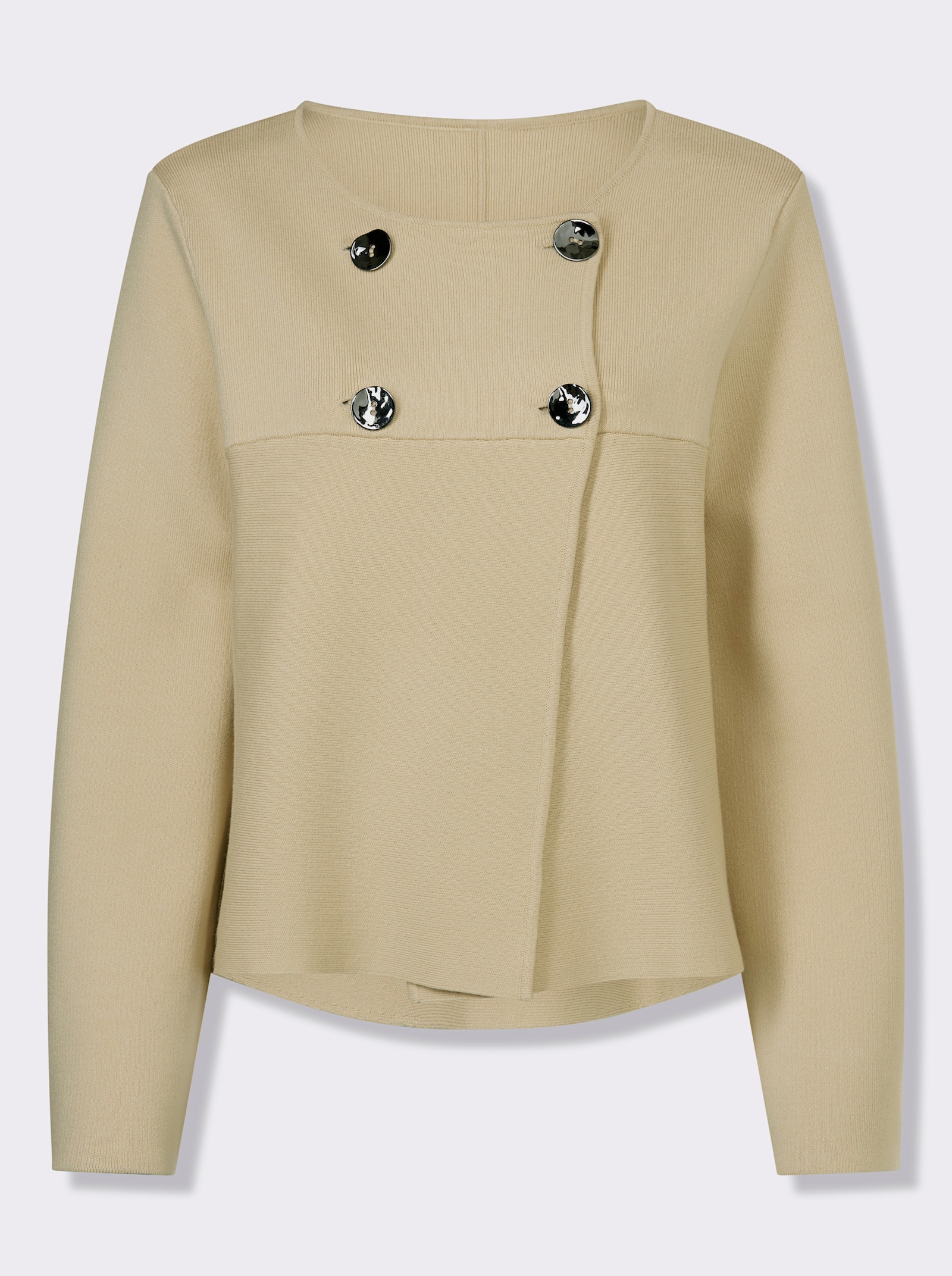 heine Veste en tricot avec boutons décoratifs - sable