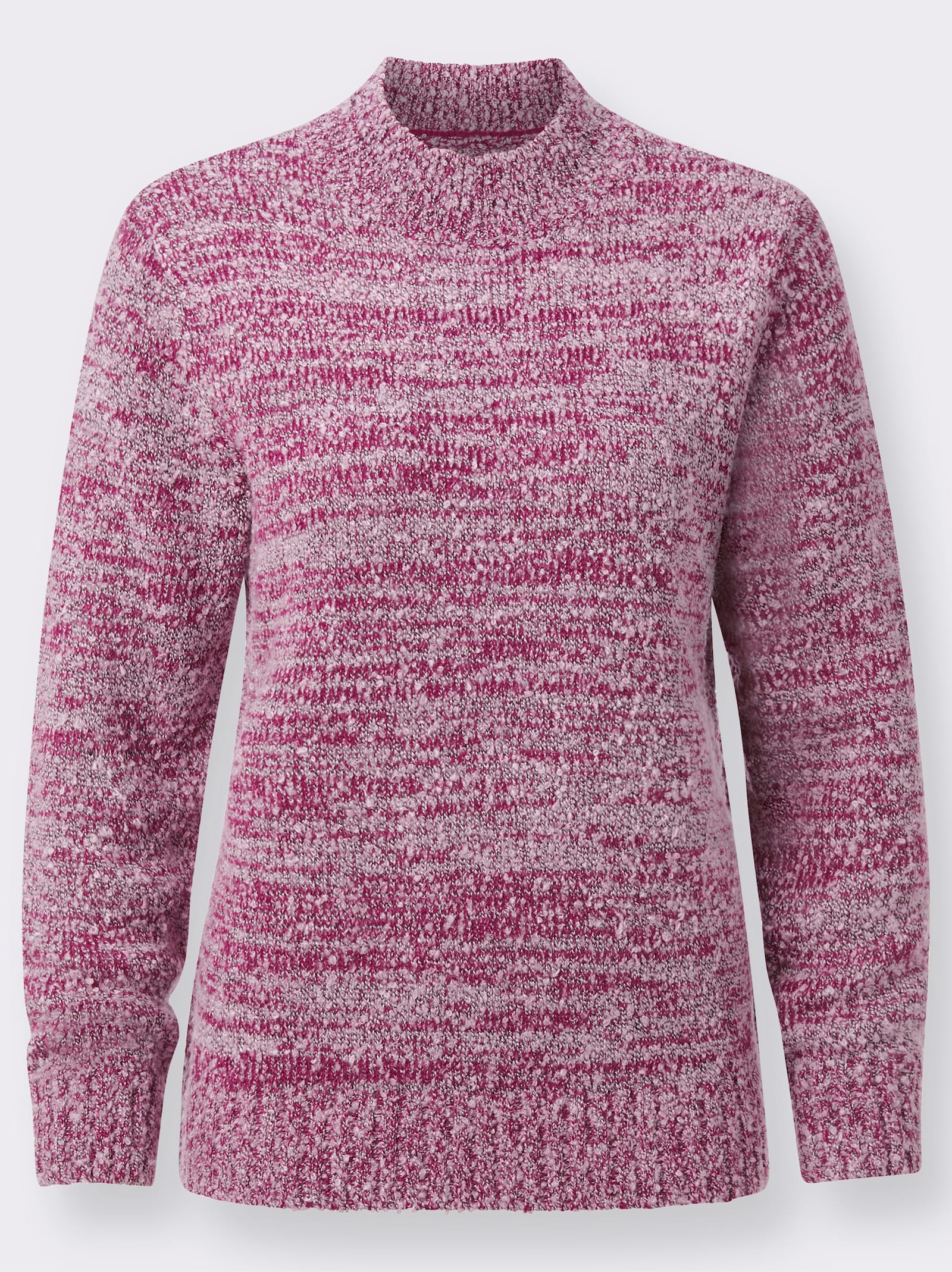 Stehkragenpullover passformgerecht gestrickt - malve-meliert