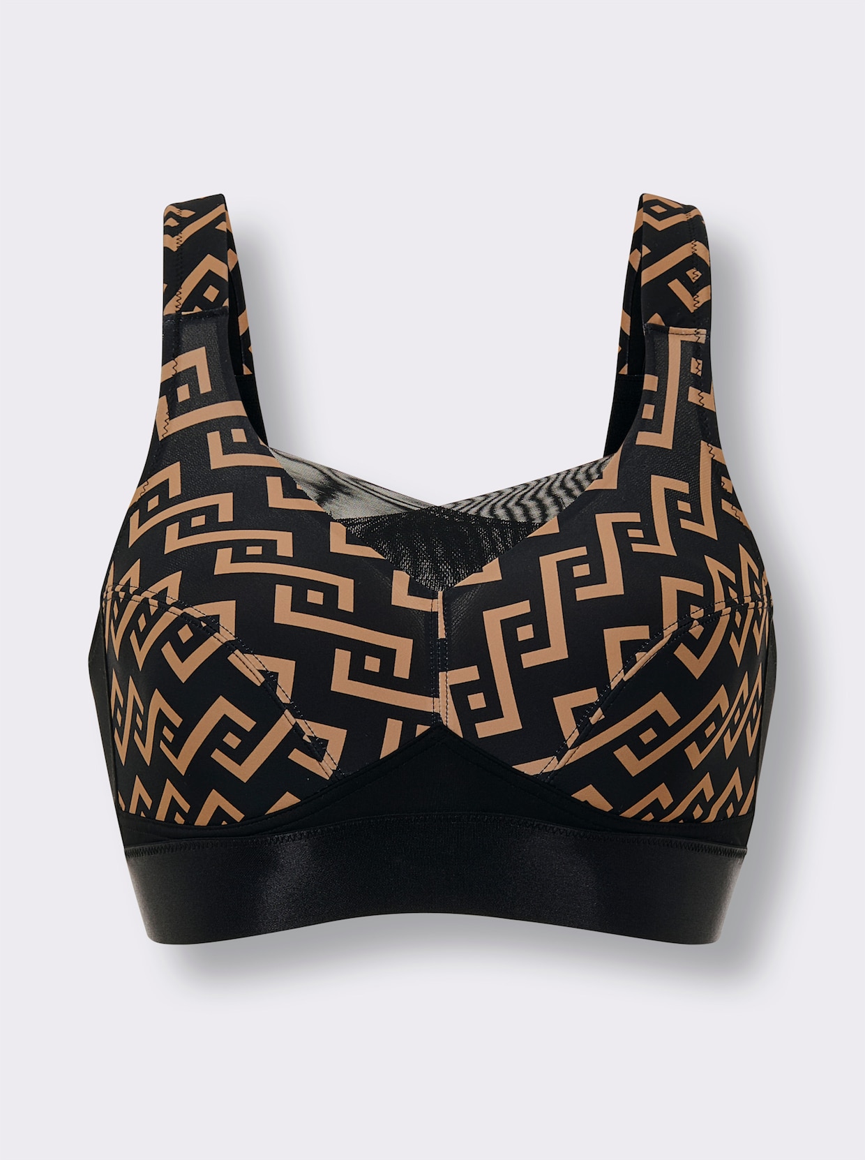 wäschepur Komfort-BH ohne Bügel - schwarz-camel