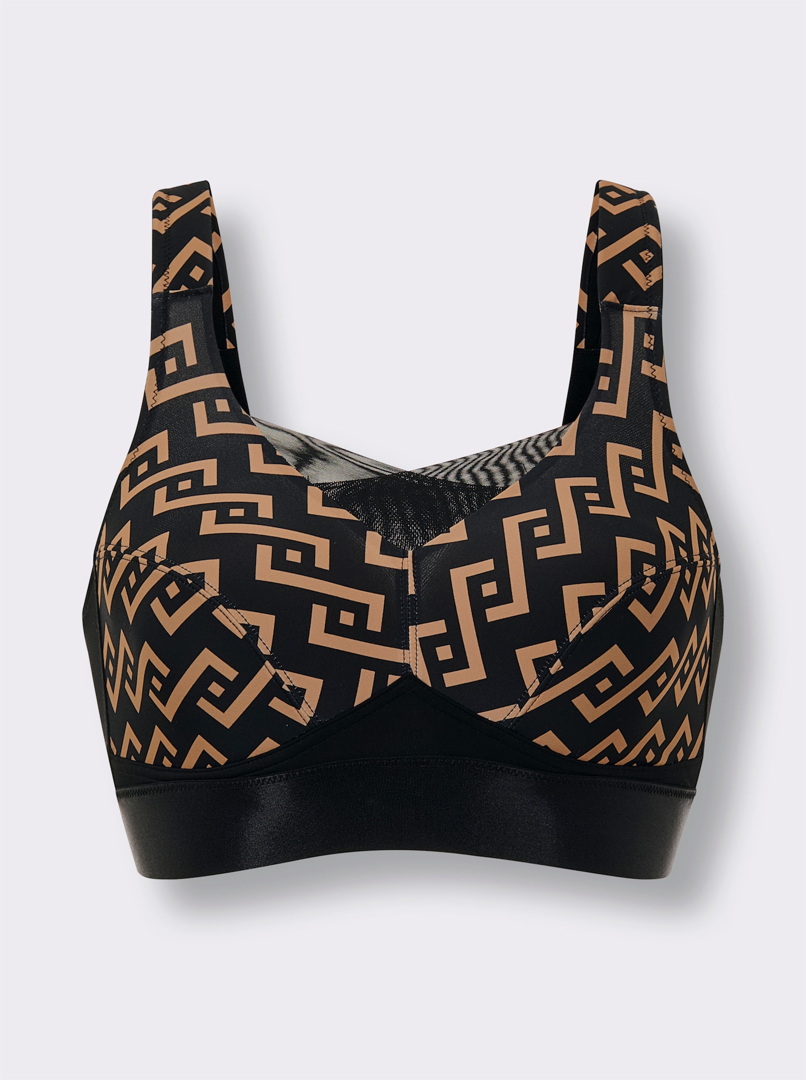 wäschepur Komfort-BH ohne Bügel - schwarz-camel