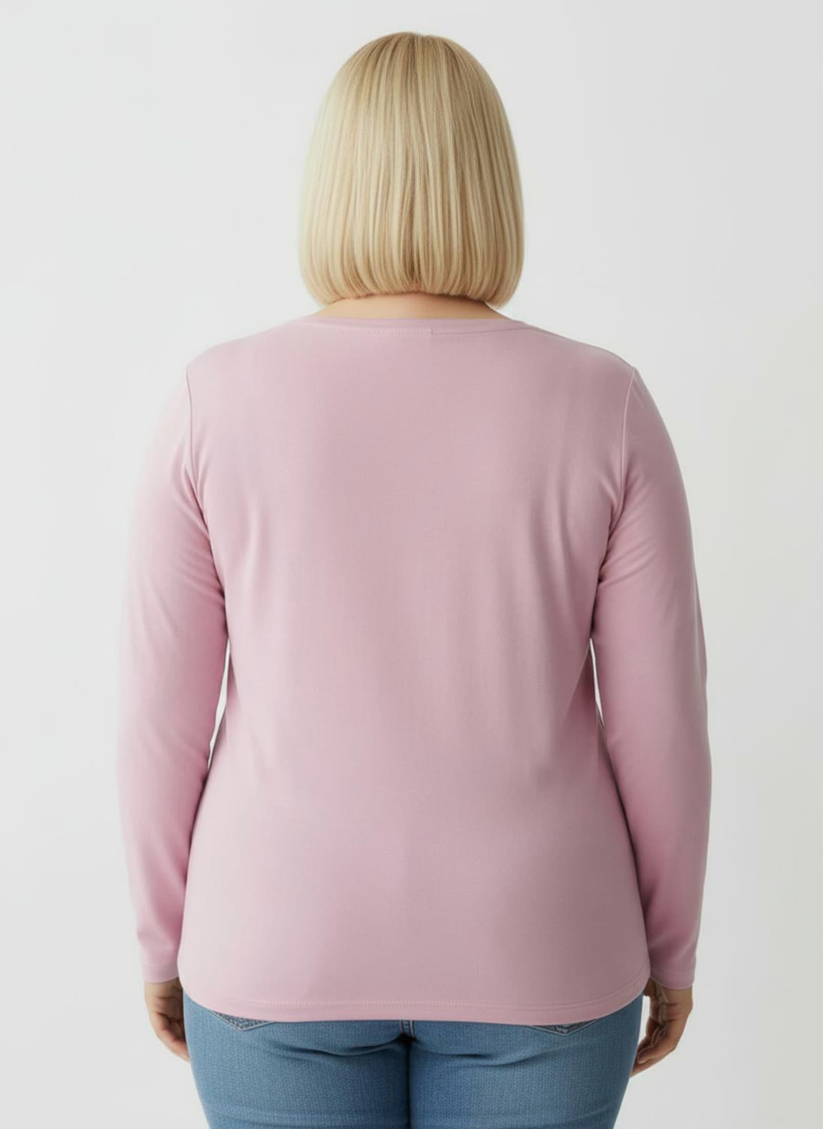 Rundhalsshirt mit zertifizierter Baumwolle - rosé