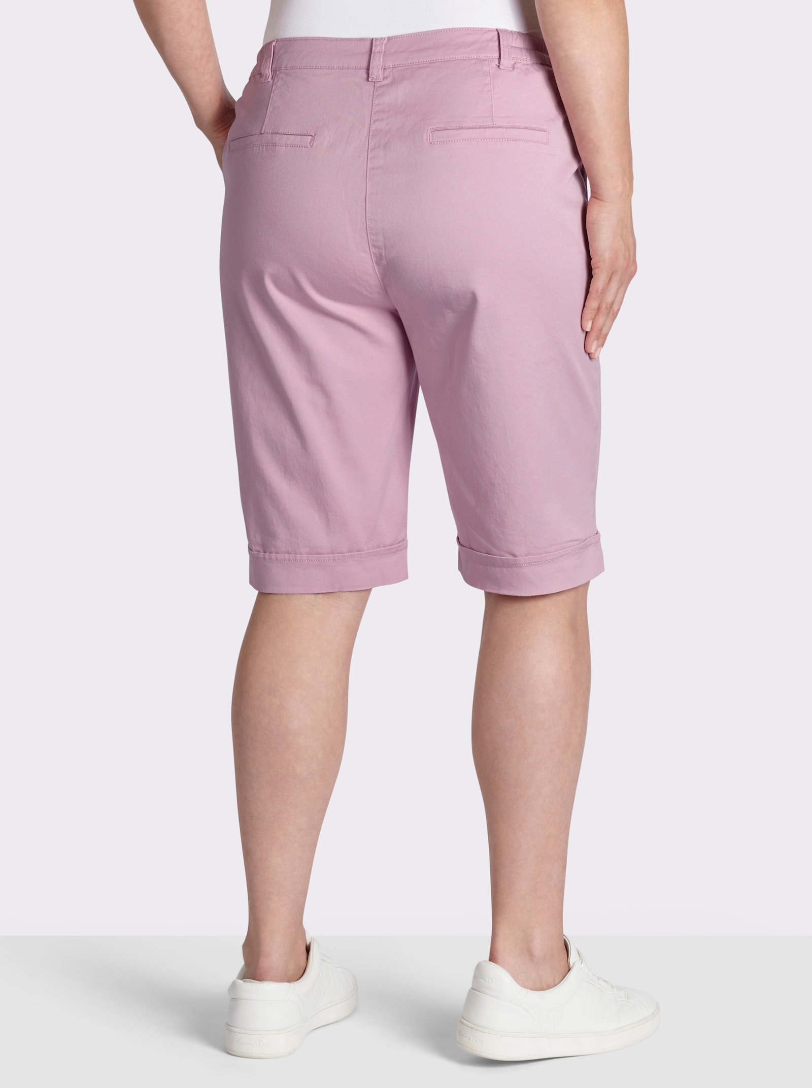 Jeansbermudas mit Dehnbund hinten - rosé