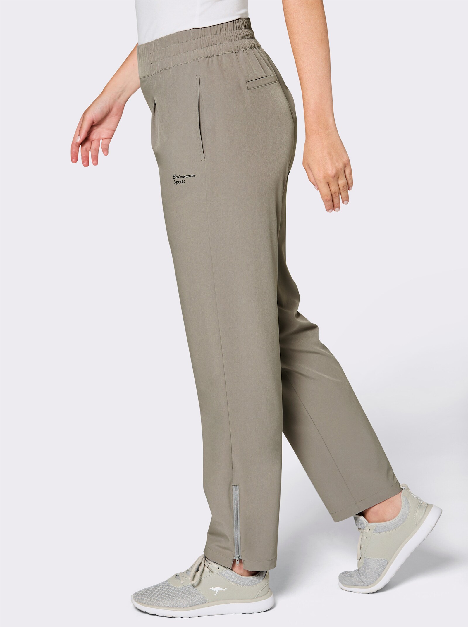 Catamaran Sports Funktionshose mit Reißverschluss am Beinabschluss - schlamm