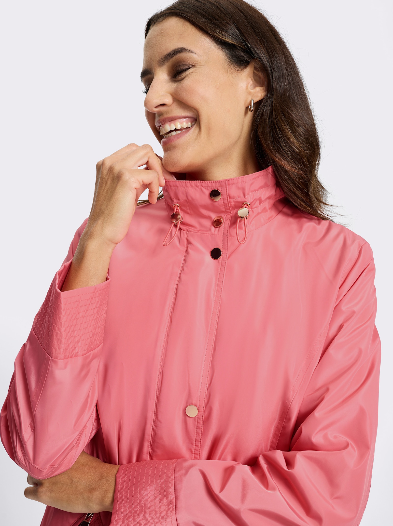 Outdoorjacke mit Tunnelzug auf Taillenhöhe - flamingo