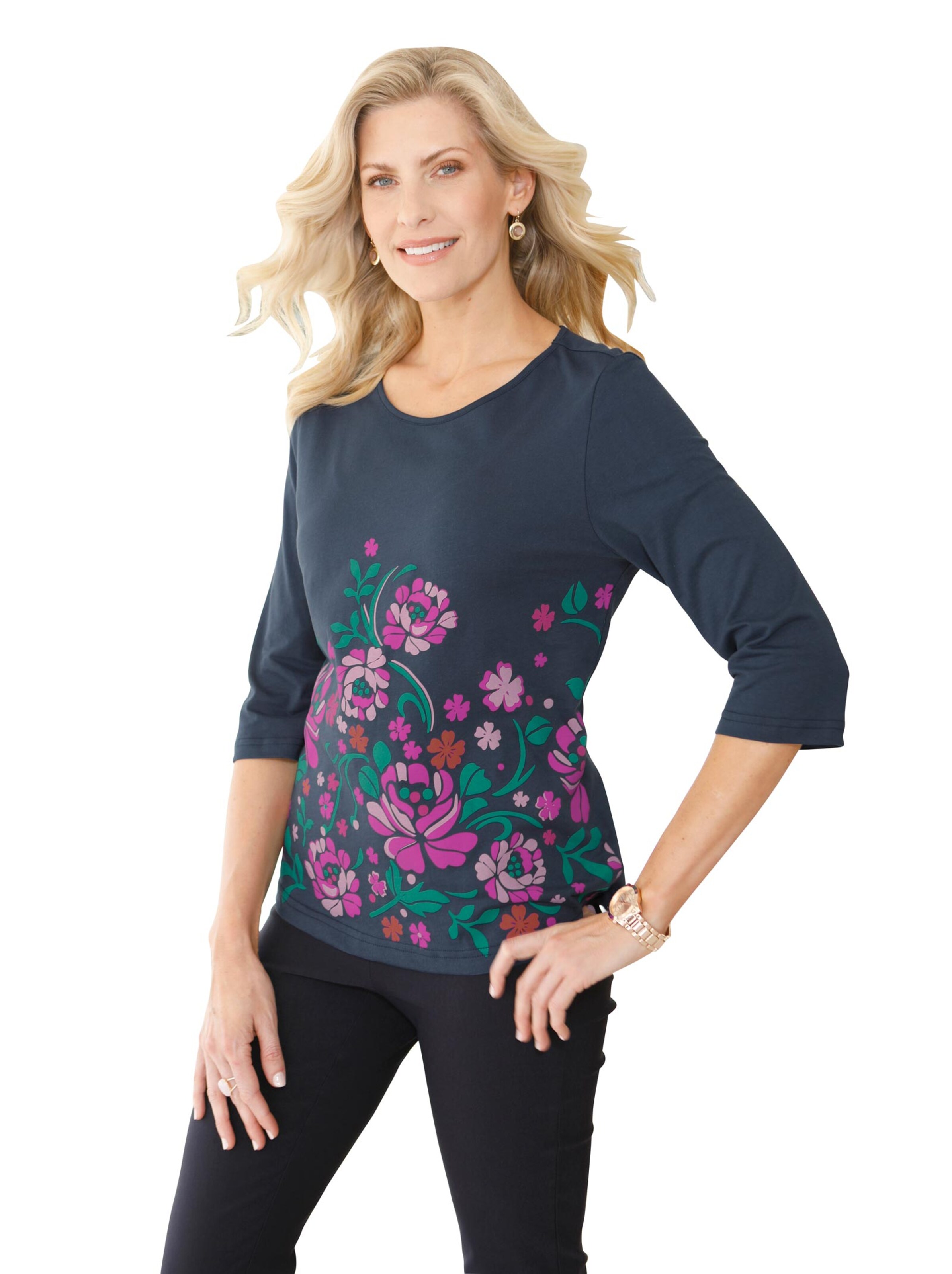 Shirt - dunkelblau-bedruckt