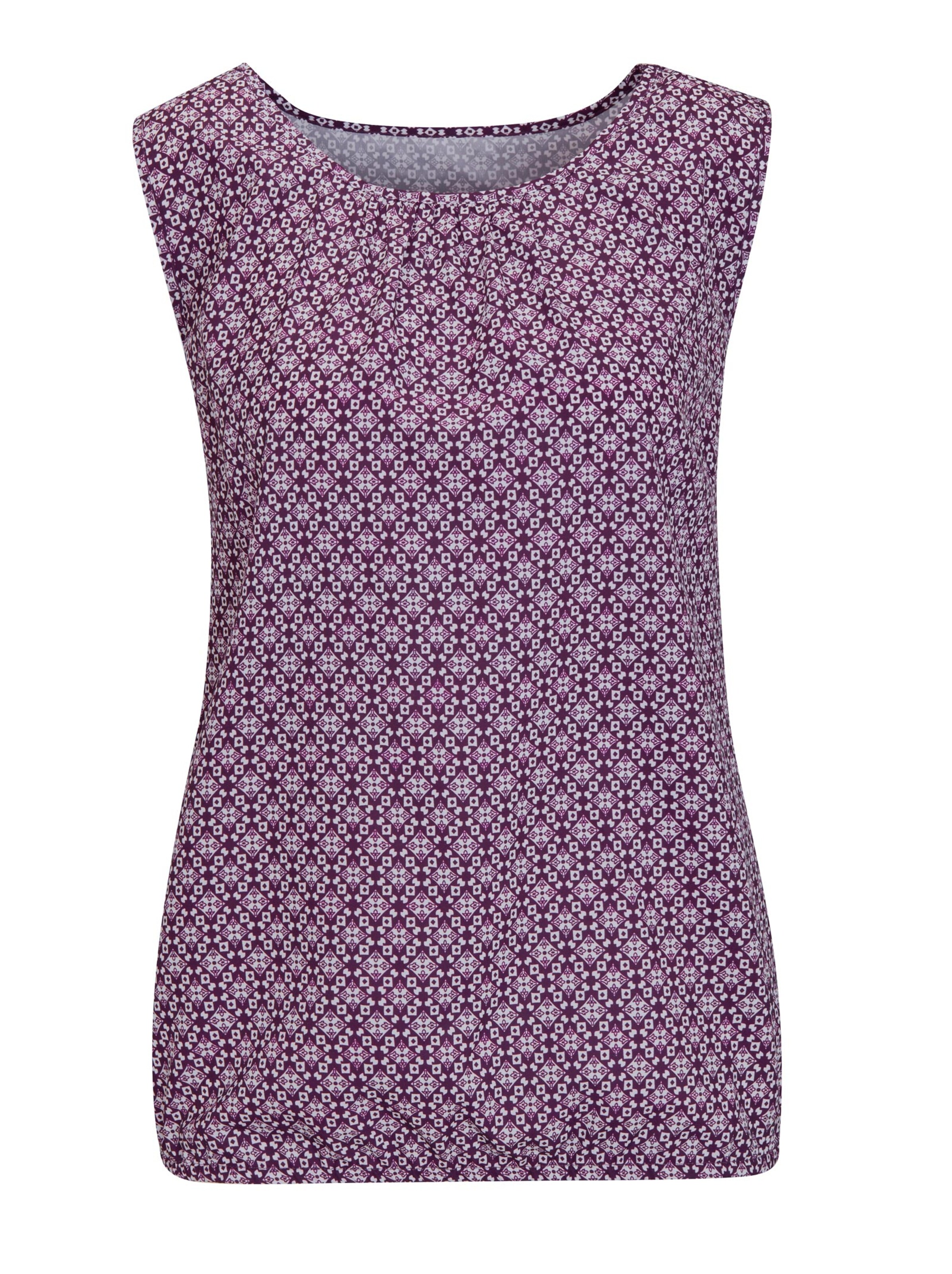 Blusentop - aubergine-gemustert