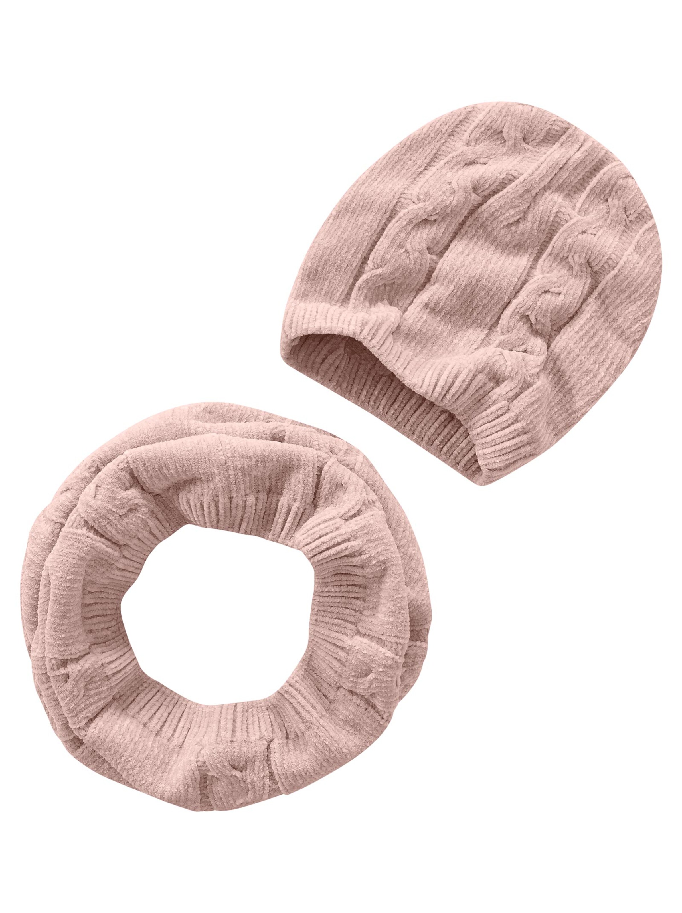 Set: Schal und Mütze - rosé