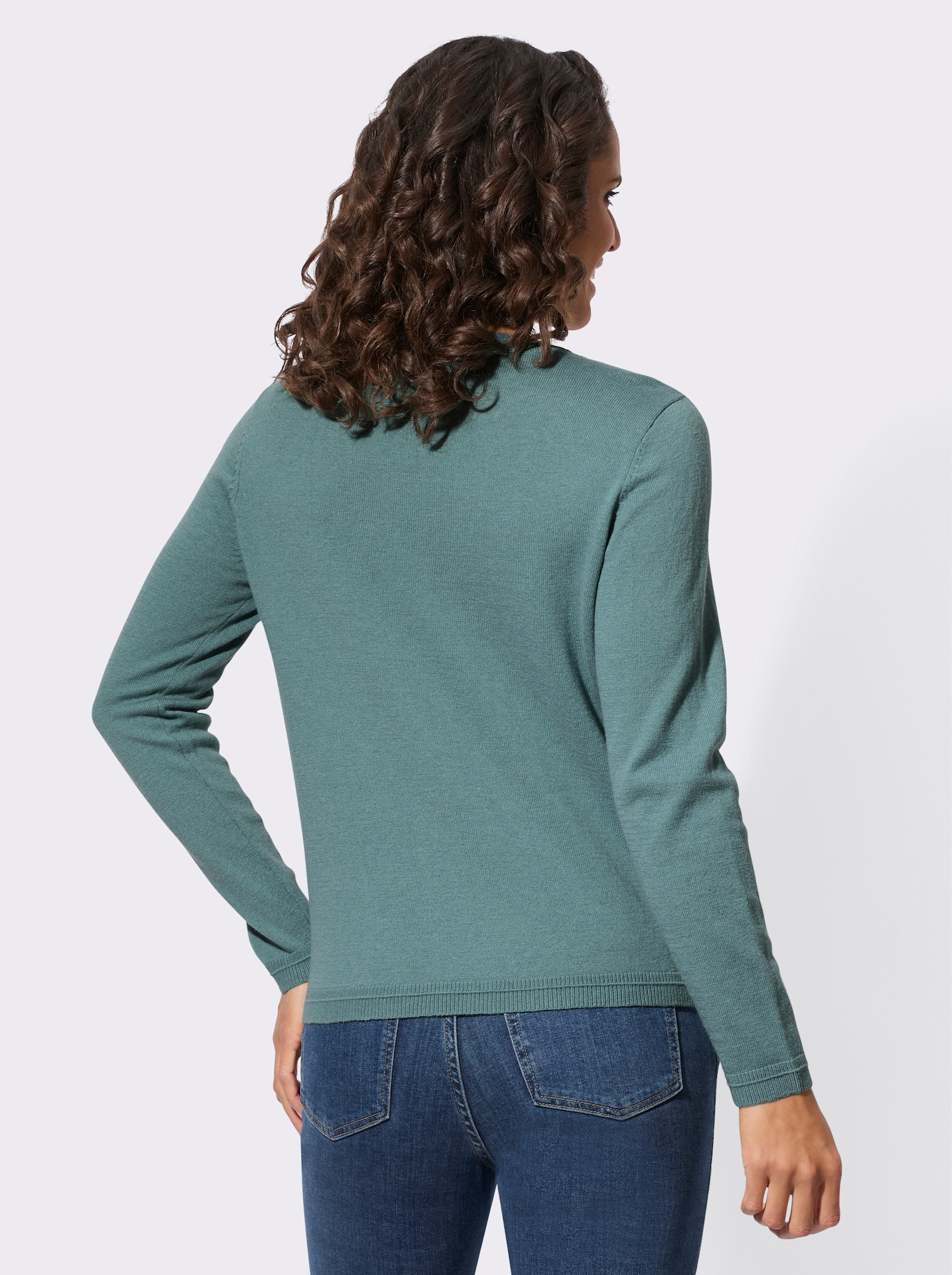 Pullover mit Woll-Anteil - jade