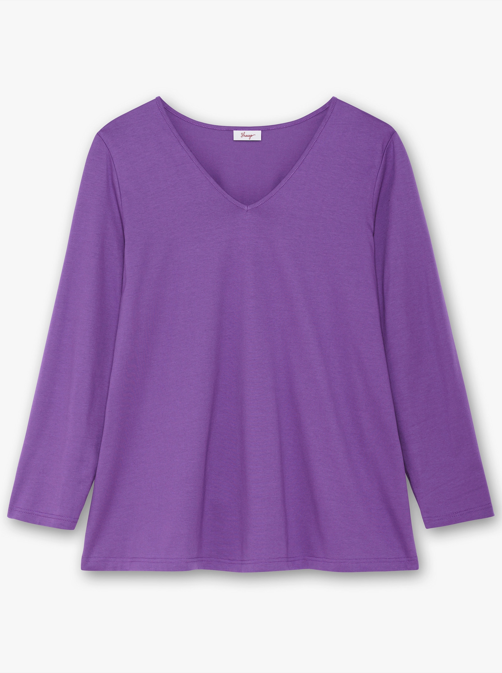sheego Langarmshirt in leichter A-Linie - lila