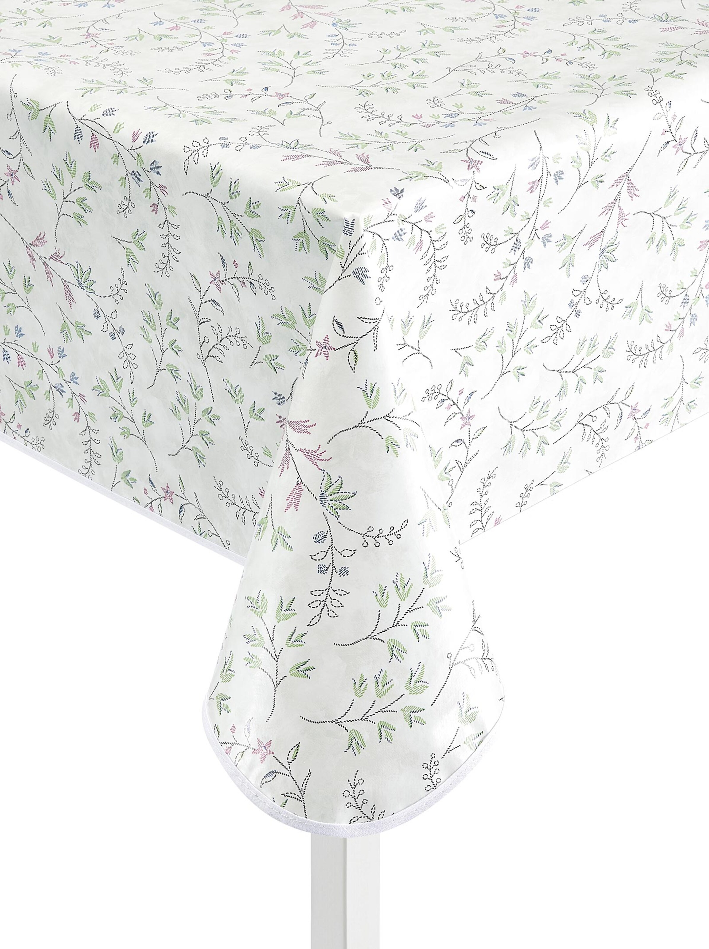 Tischdecke - lindgrün-rosé