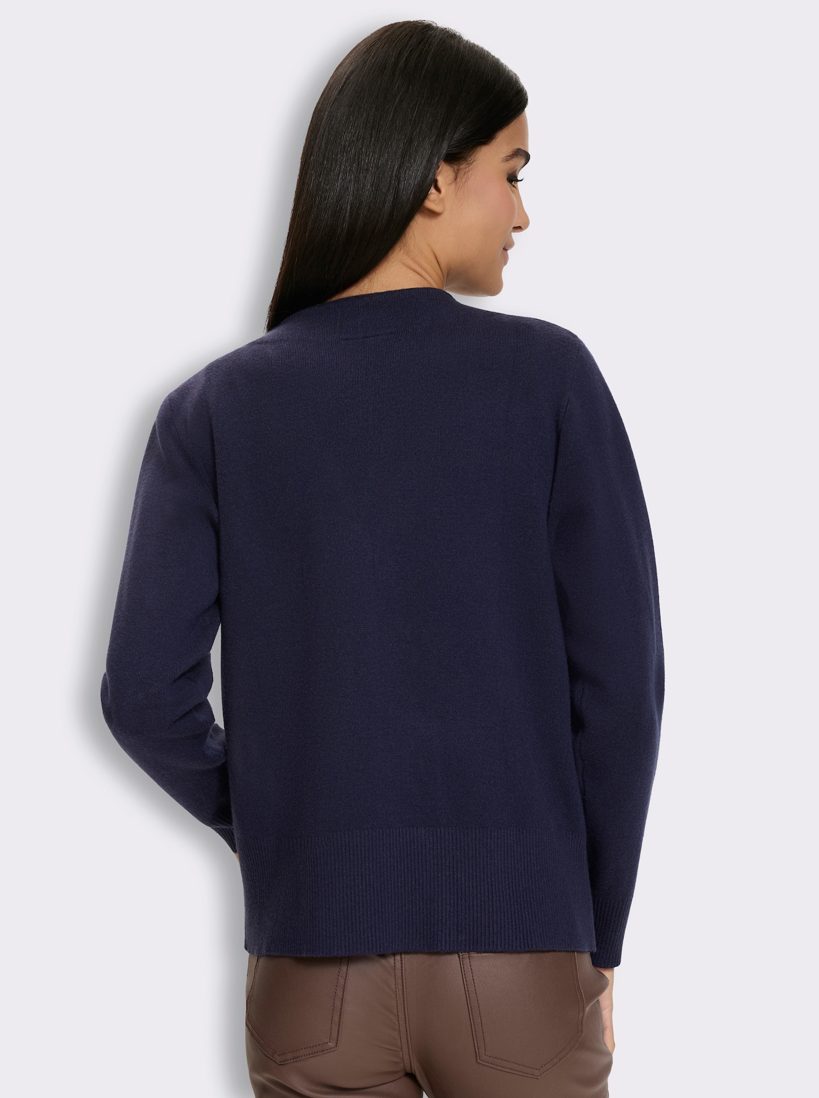 heine Feinstrickjacke mit Zierknöpfen - marine