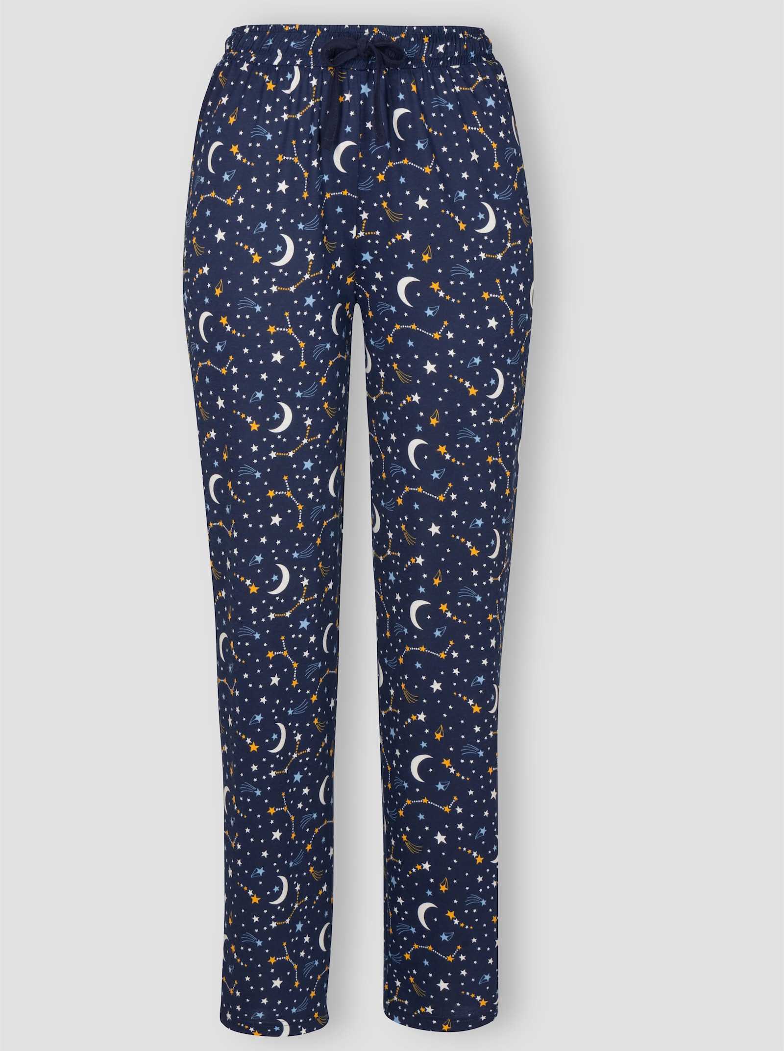 wäschepur Schlafanzug-Hose - marine-ocker-bedruckt